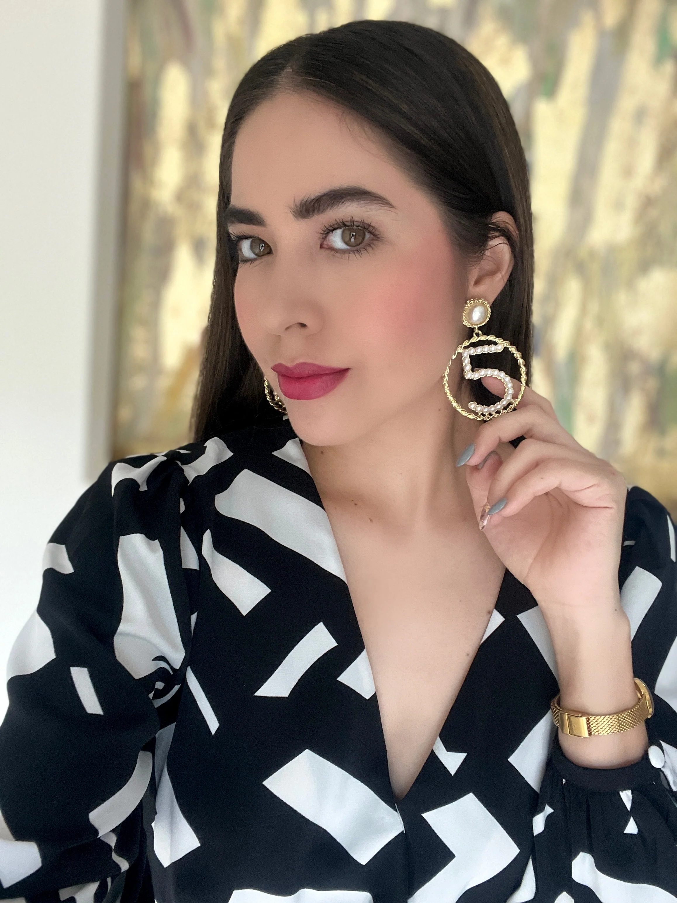 Aretes con perlas blancas - Image 5