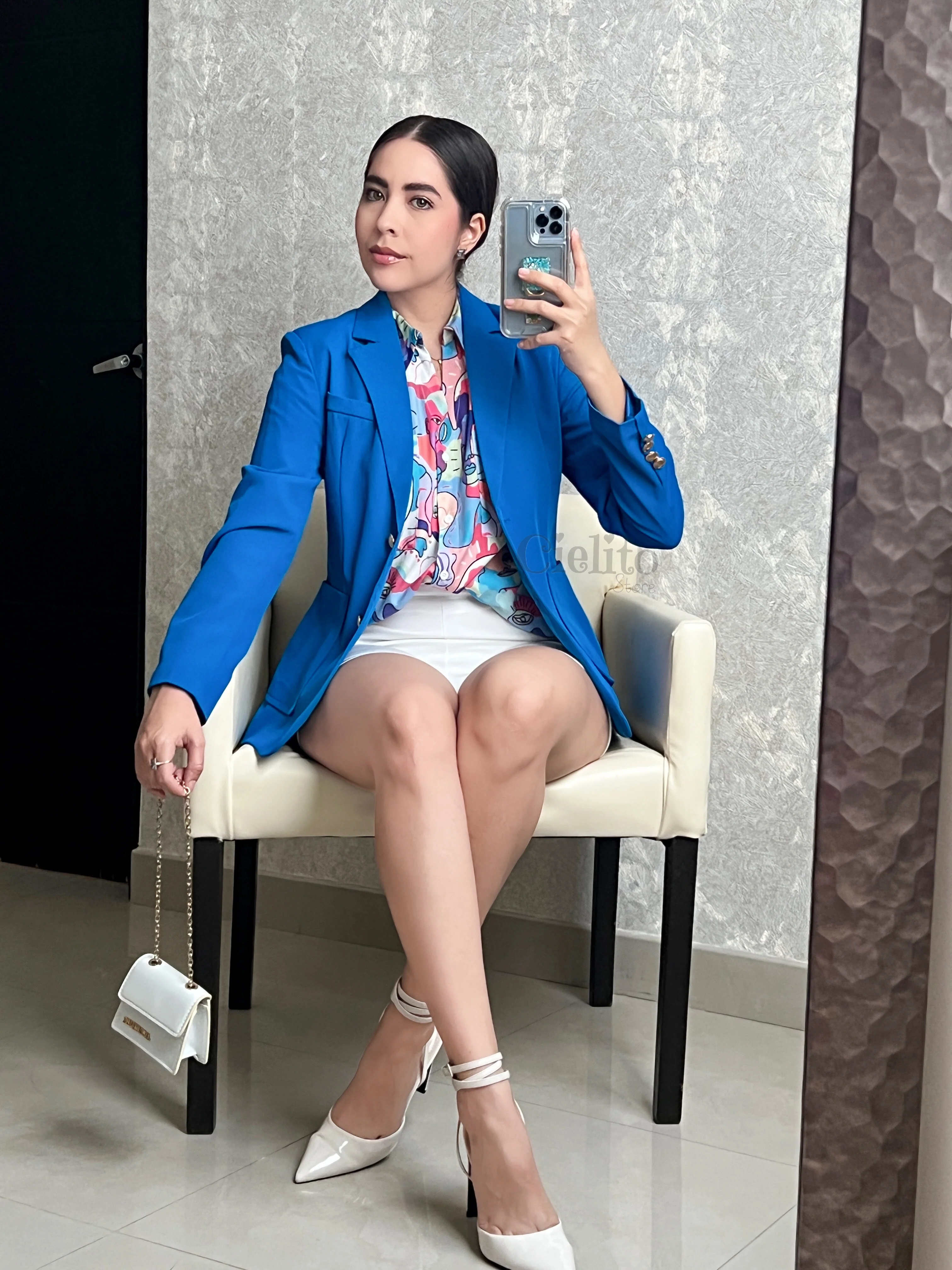 BLAZER AZUL CON BOTÓN - Image 3