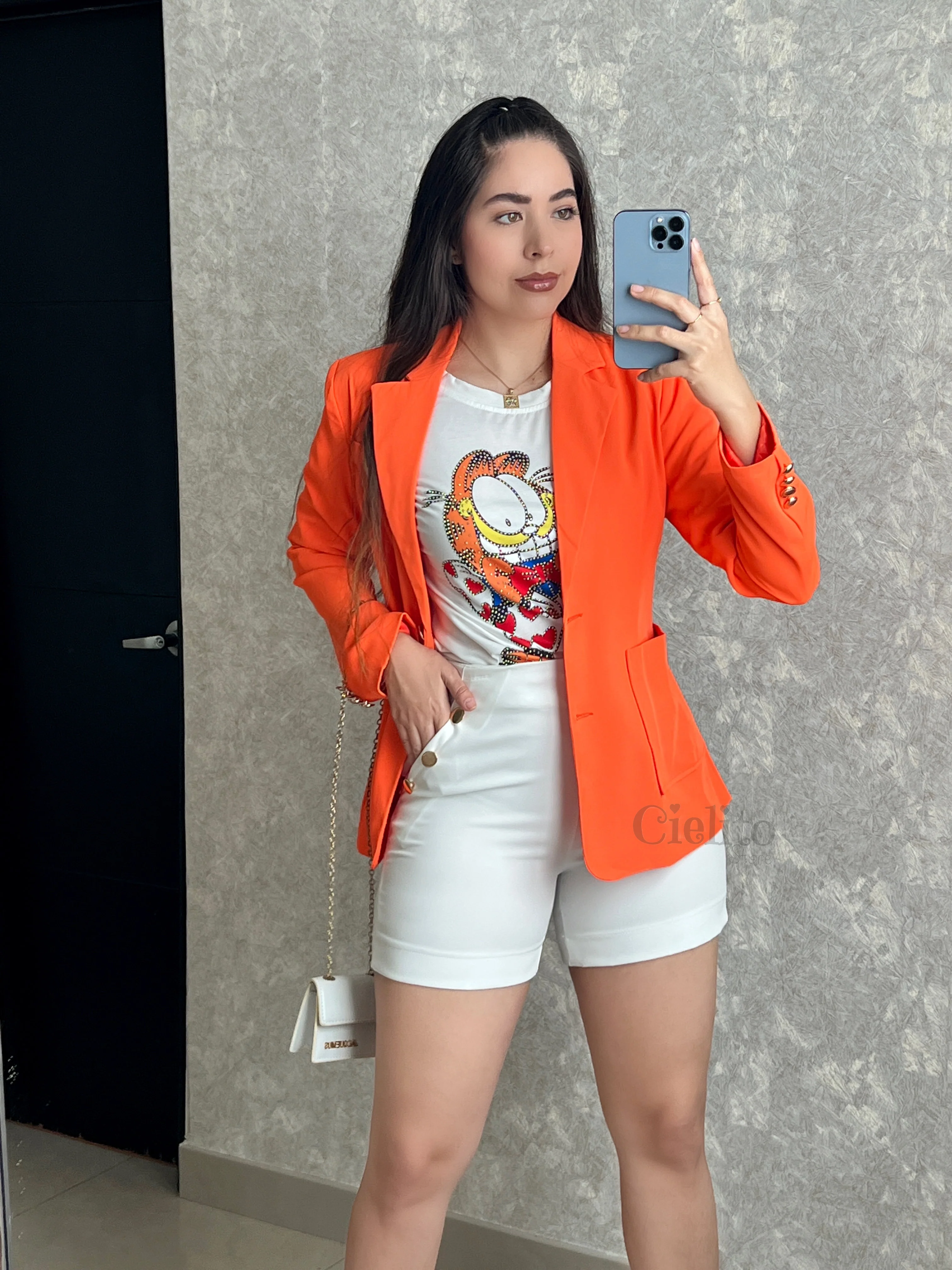 BLAZER NARANJA CON BOTÓN - Image 3