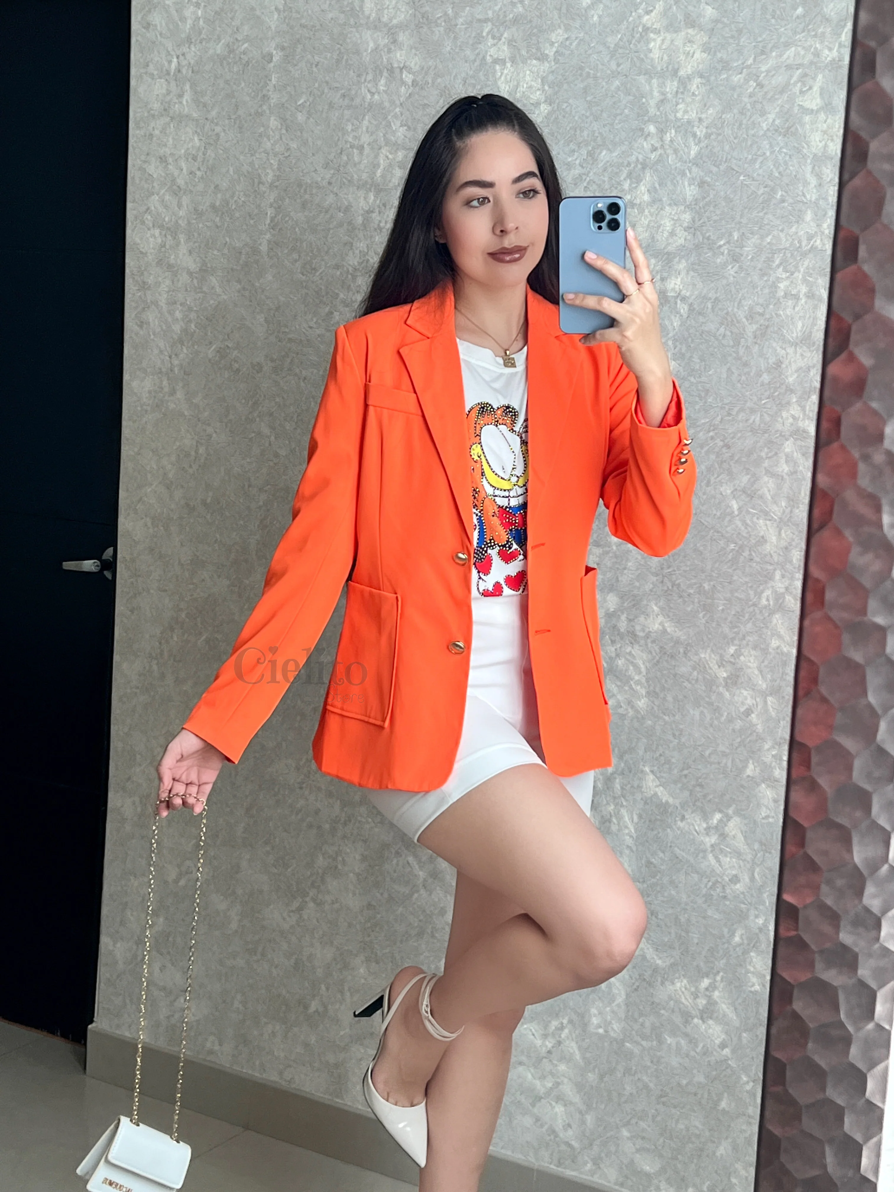 BLAZER NARANJA CON BOTÓN - Image 4