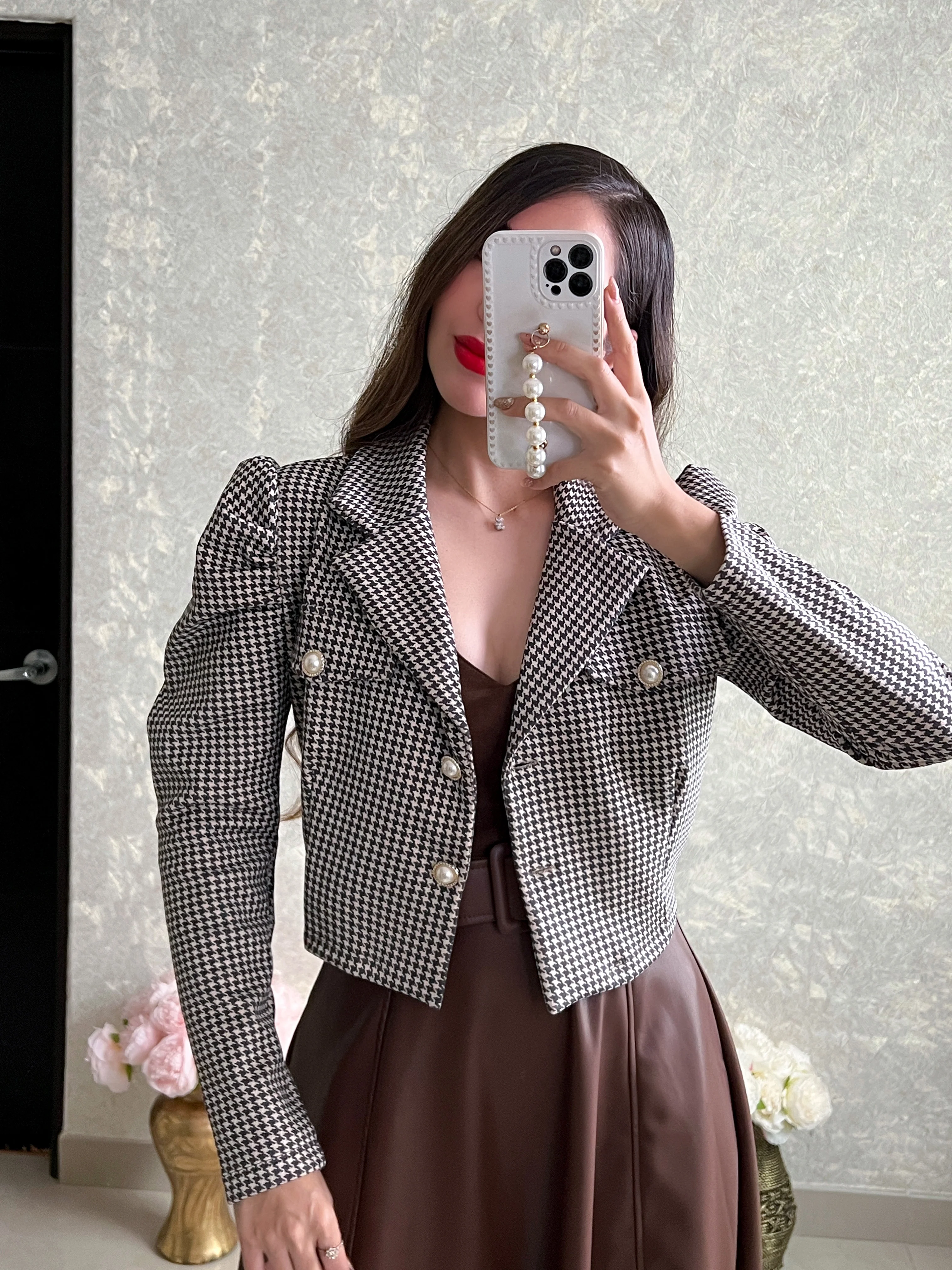 BLAZER NEGRO CON CAFÉ - Image 2