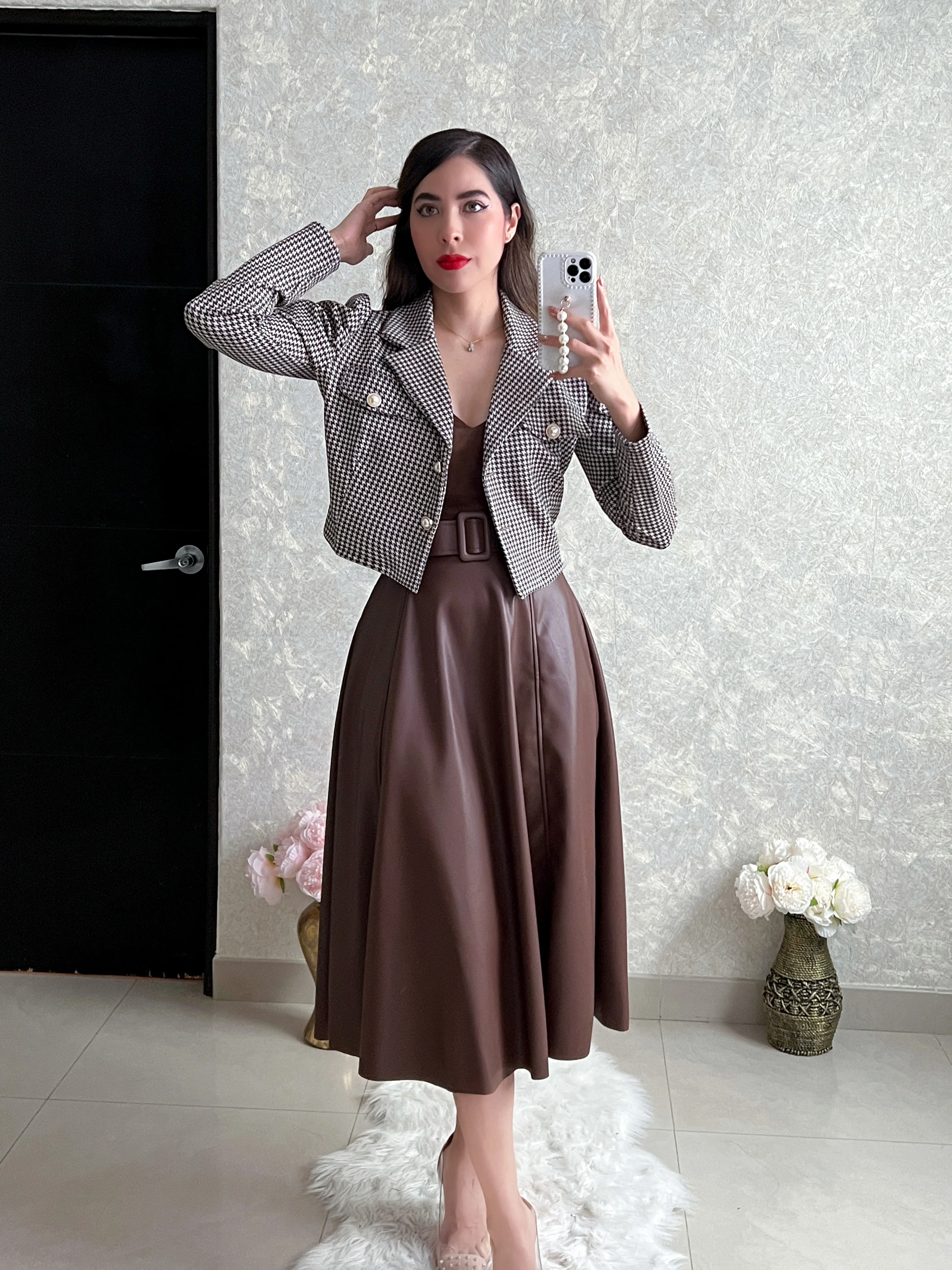BLAZER NEGRO CON CAFÉ - Image 3