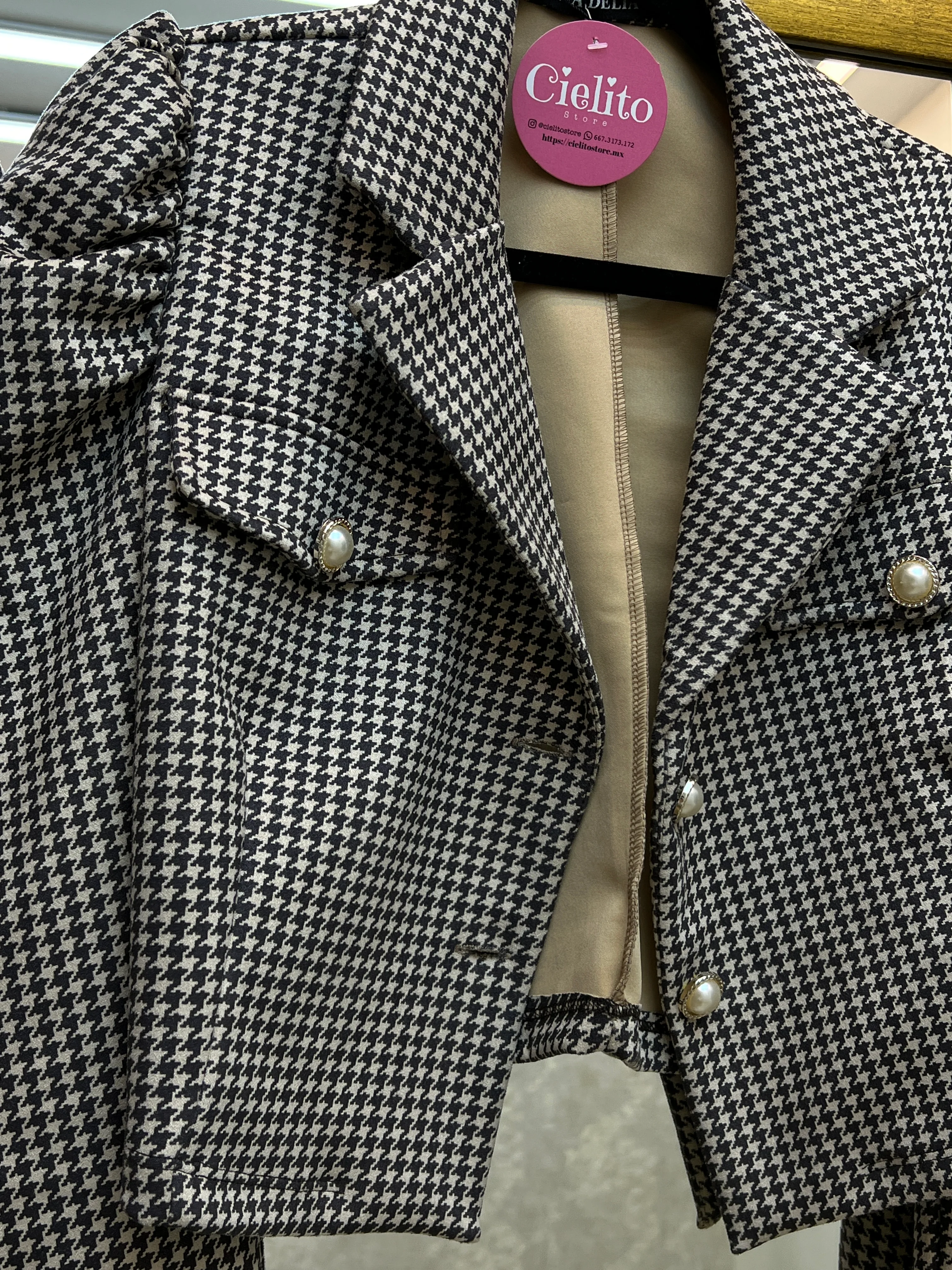 BLAZER NEGRO CON CAFÉ - Image 9