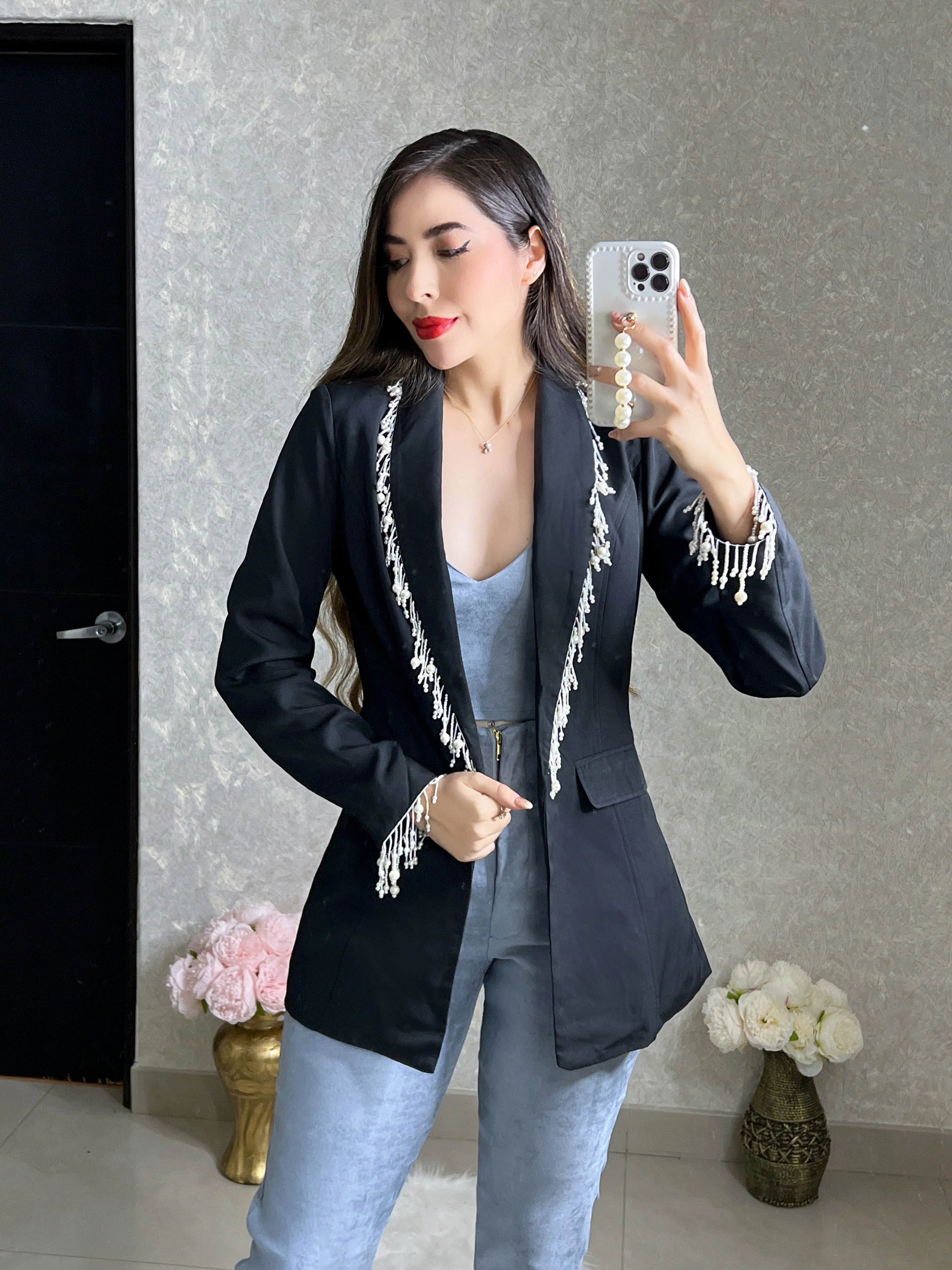 BLAZER NEGRO CON PERLAS - Image 2