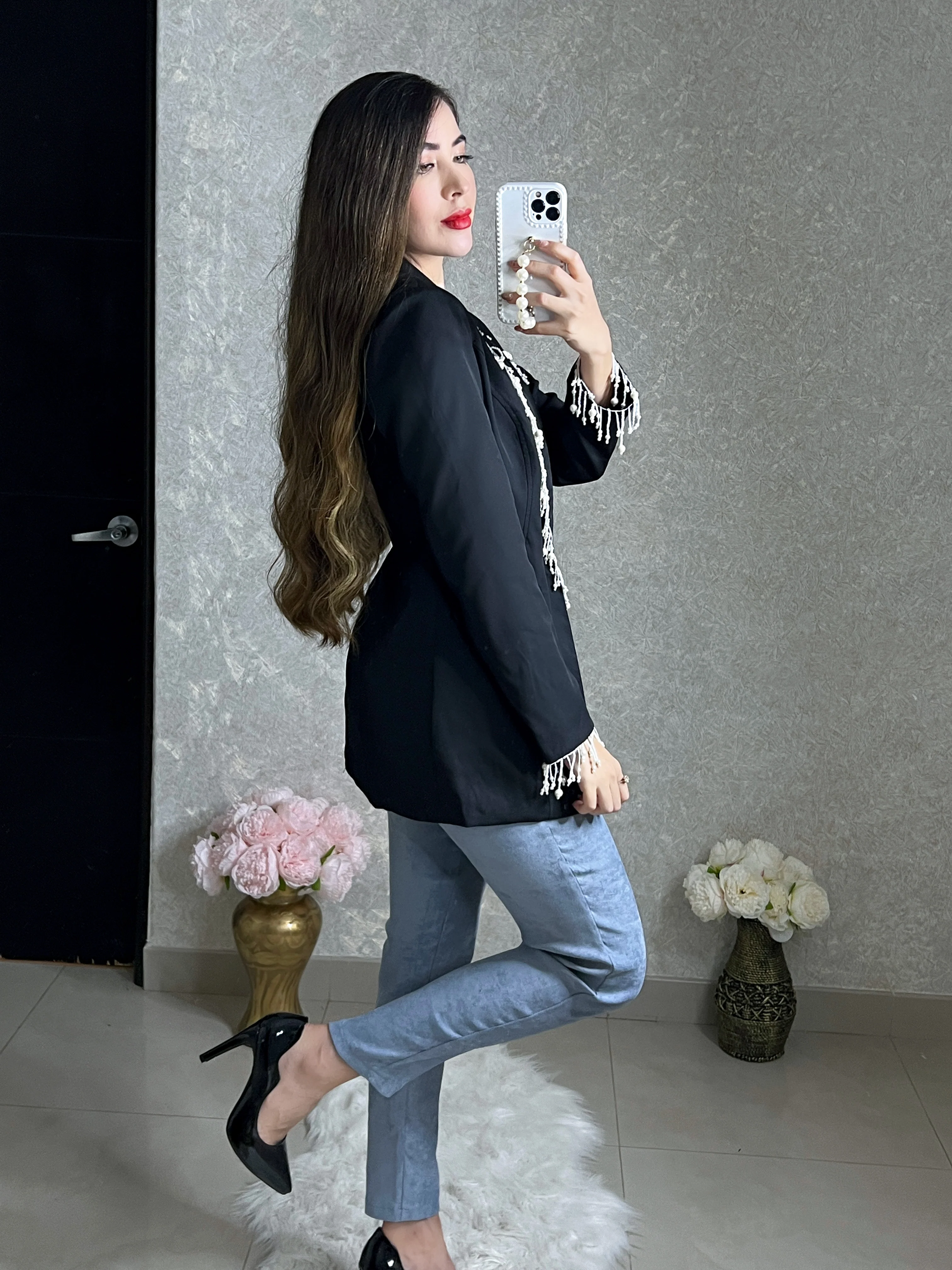 BLAZER NEGRO CON PERLAS - Image 4