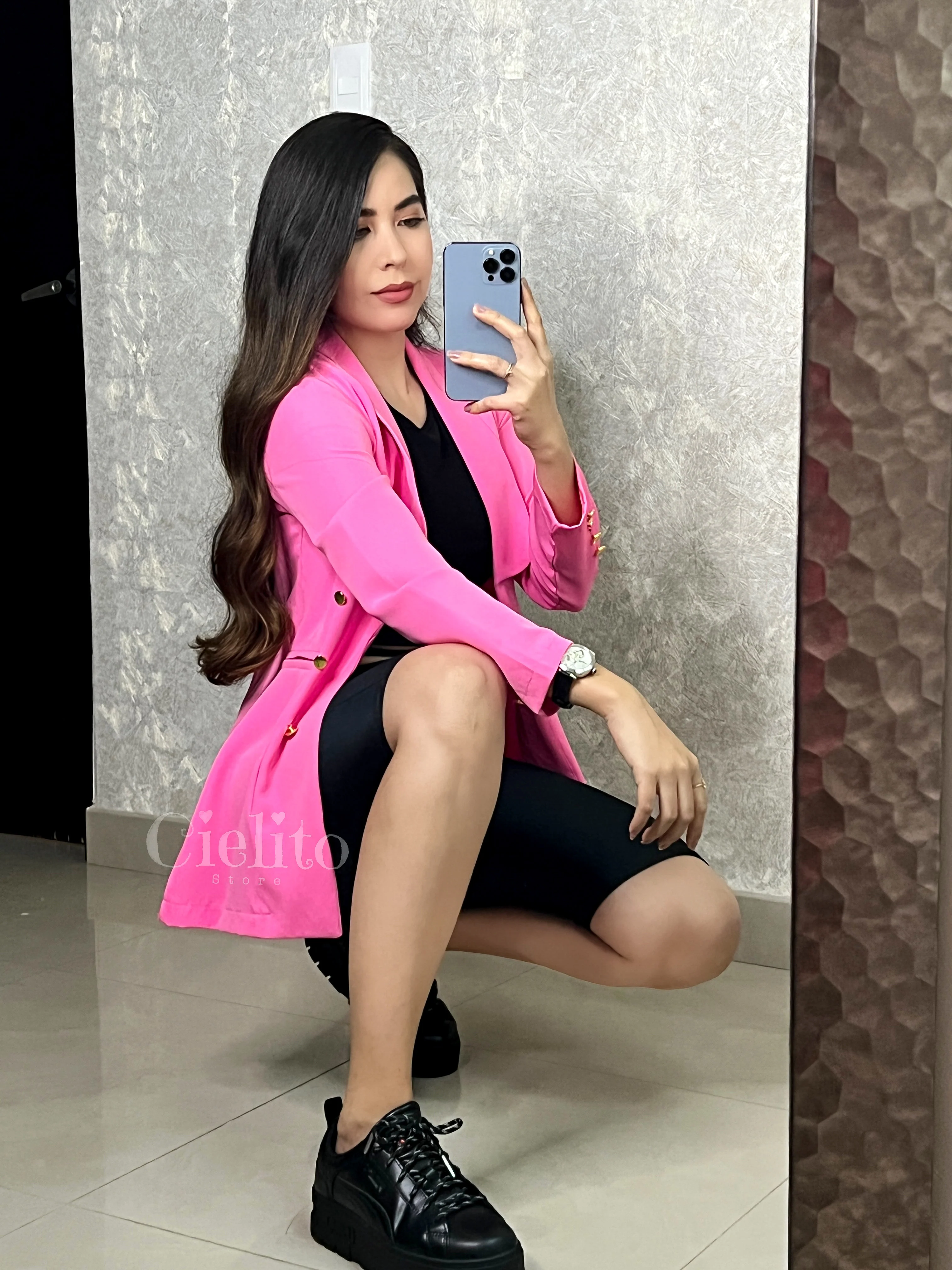 BLAZER ROSA CON BOTÓN DORADO - Image 4