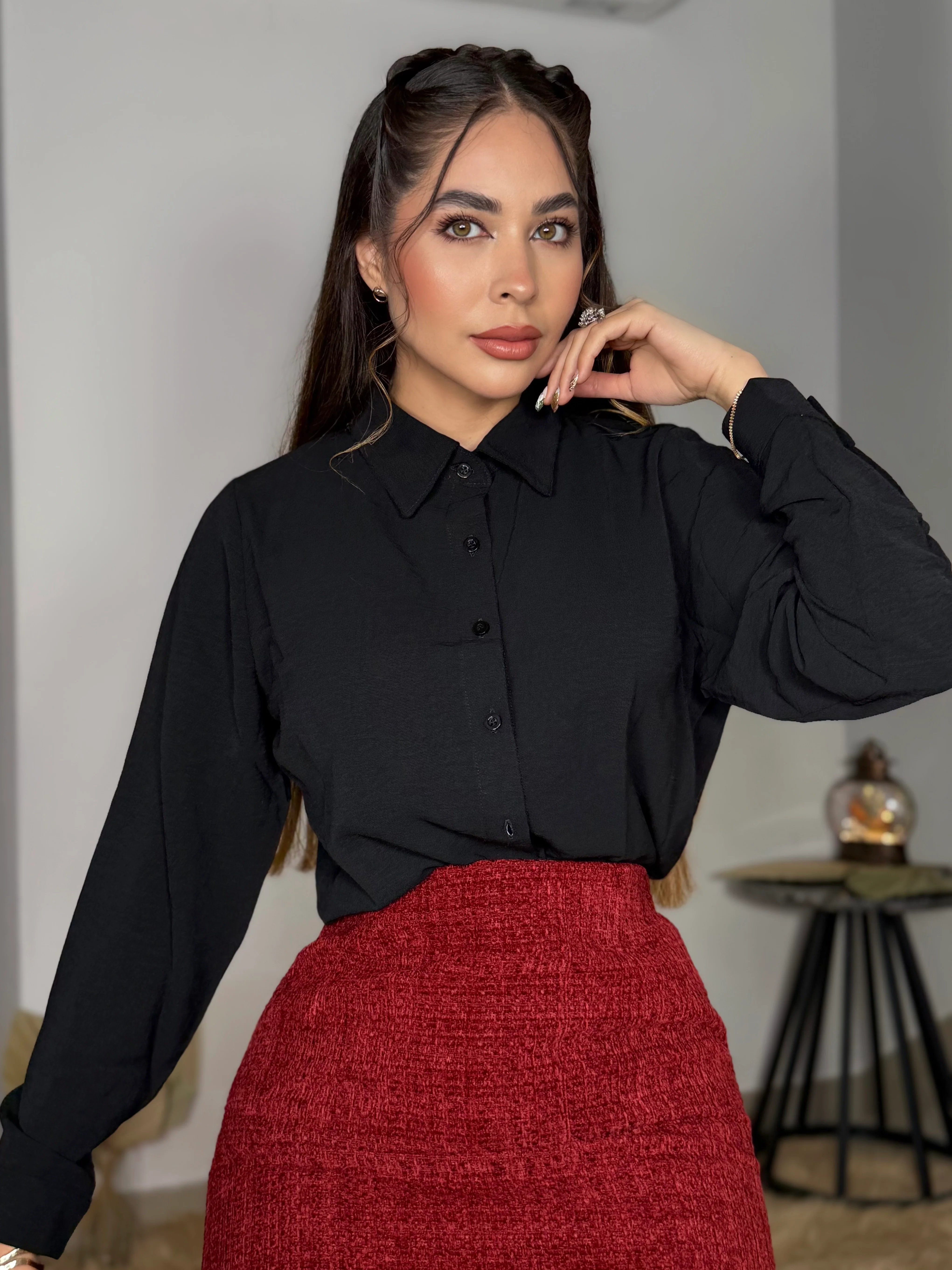 BLUSA NEGRA MANGA LARGA