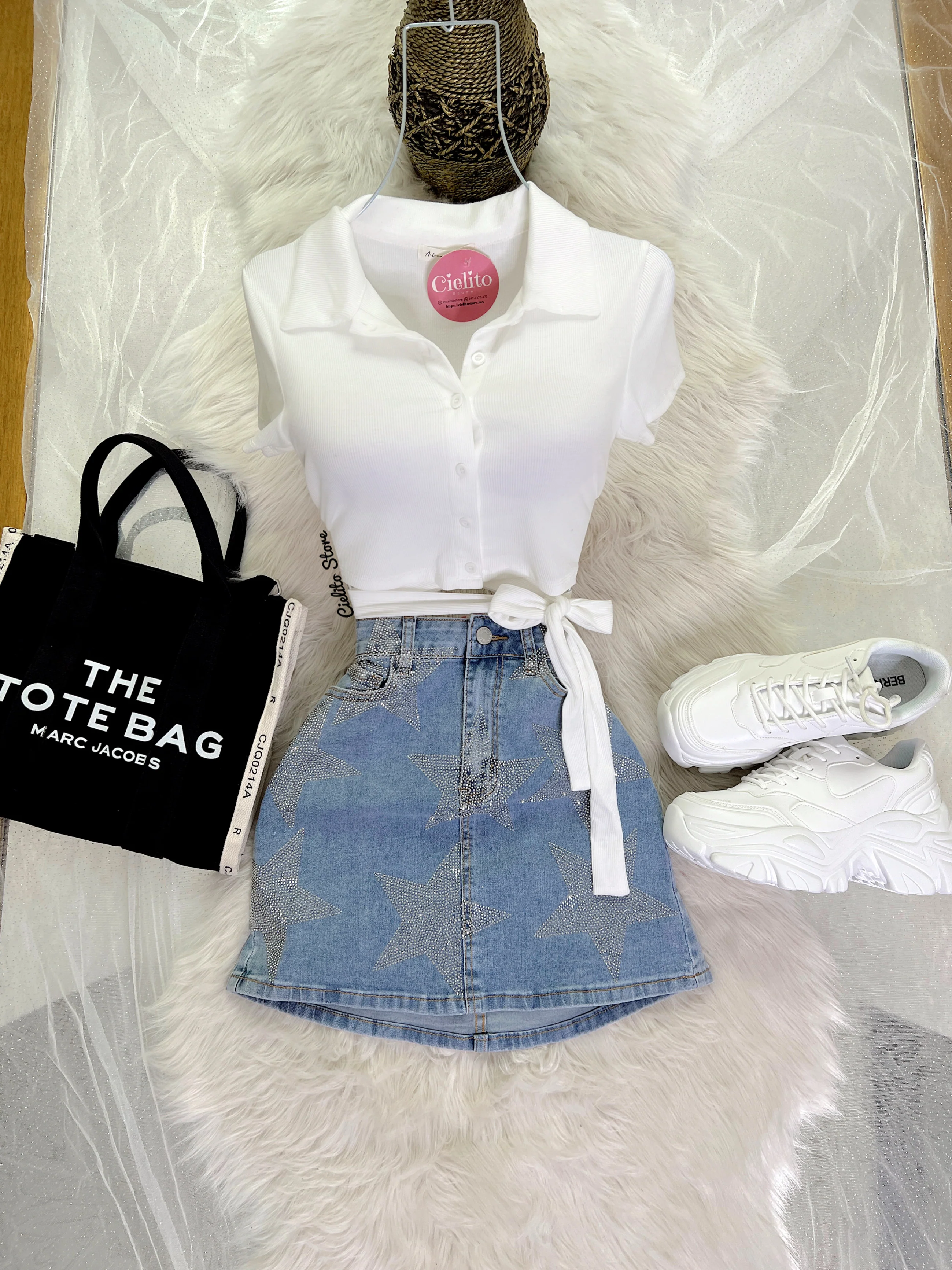 BLUSA BLANCA CON LISTÓN - Image 2
