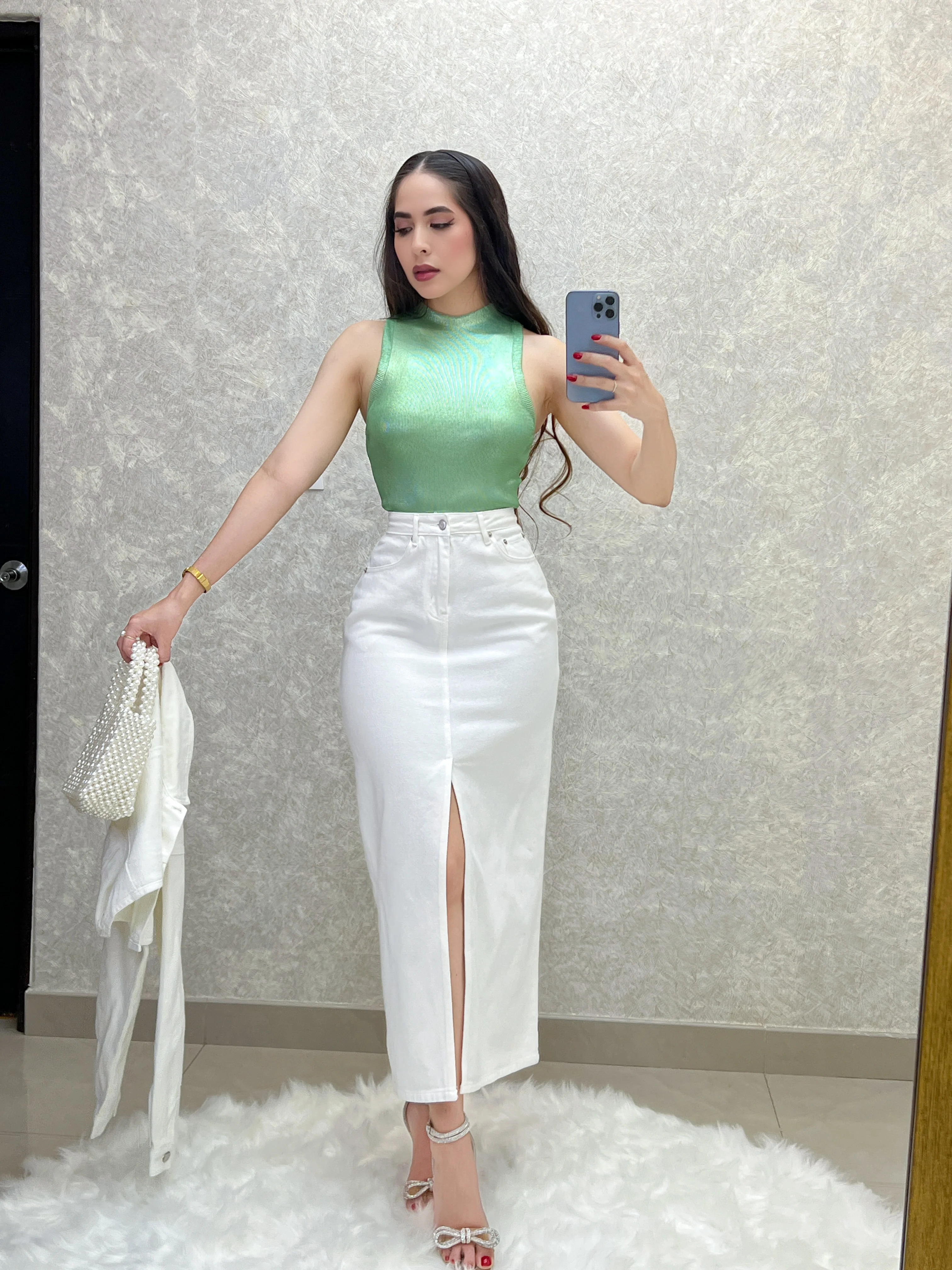 BLUSA VERDE SATINADA - Image 3