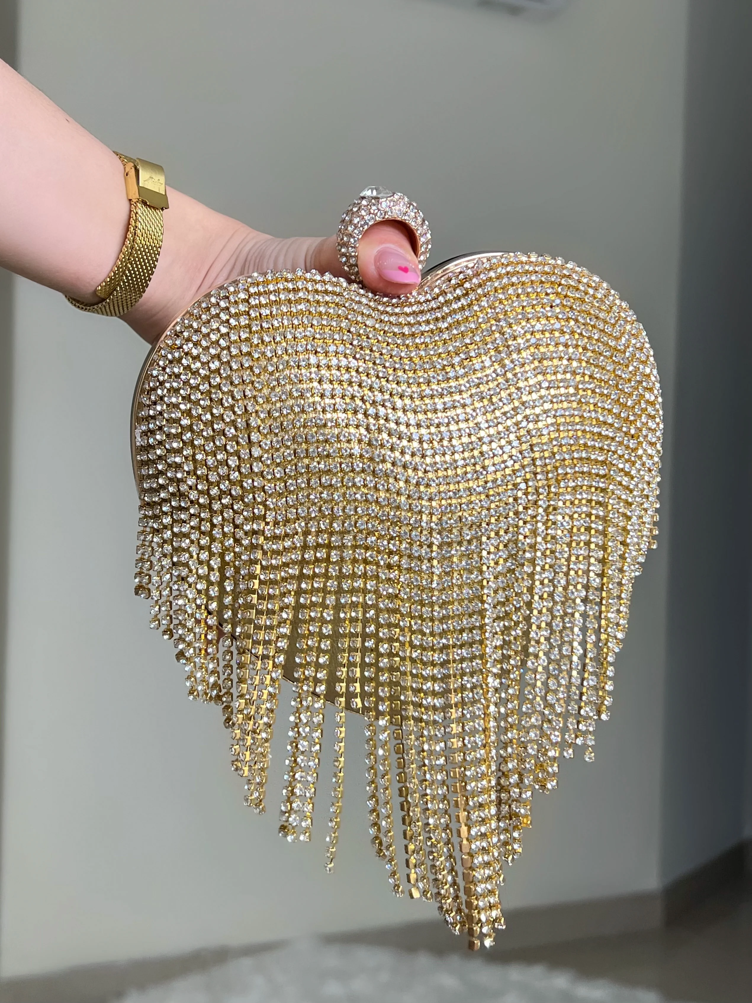BOLSO CORAZÓN DORADO