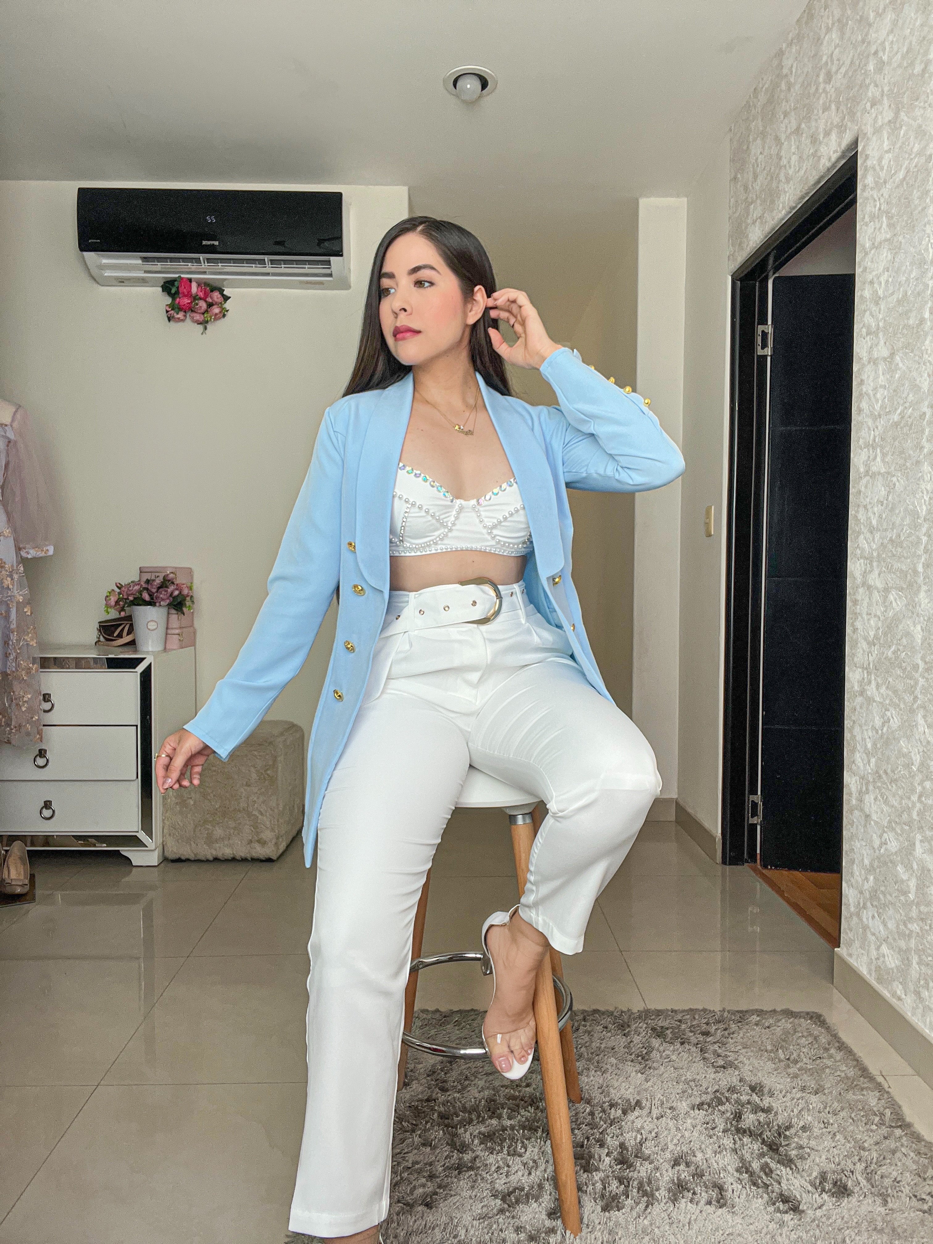 Bralette blanco con perlas - Image 7