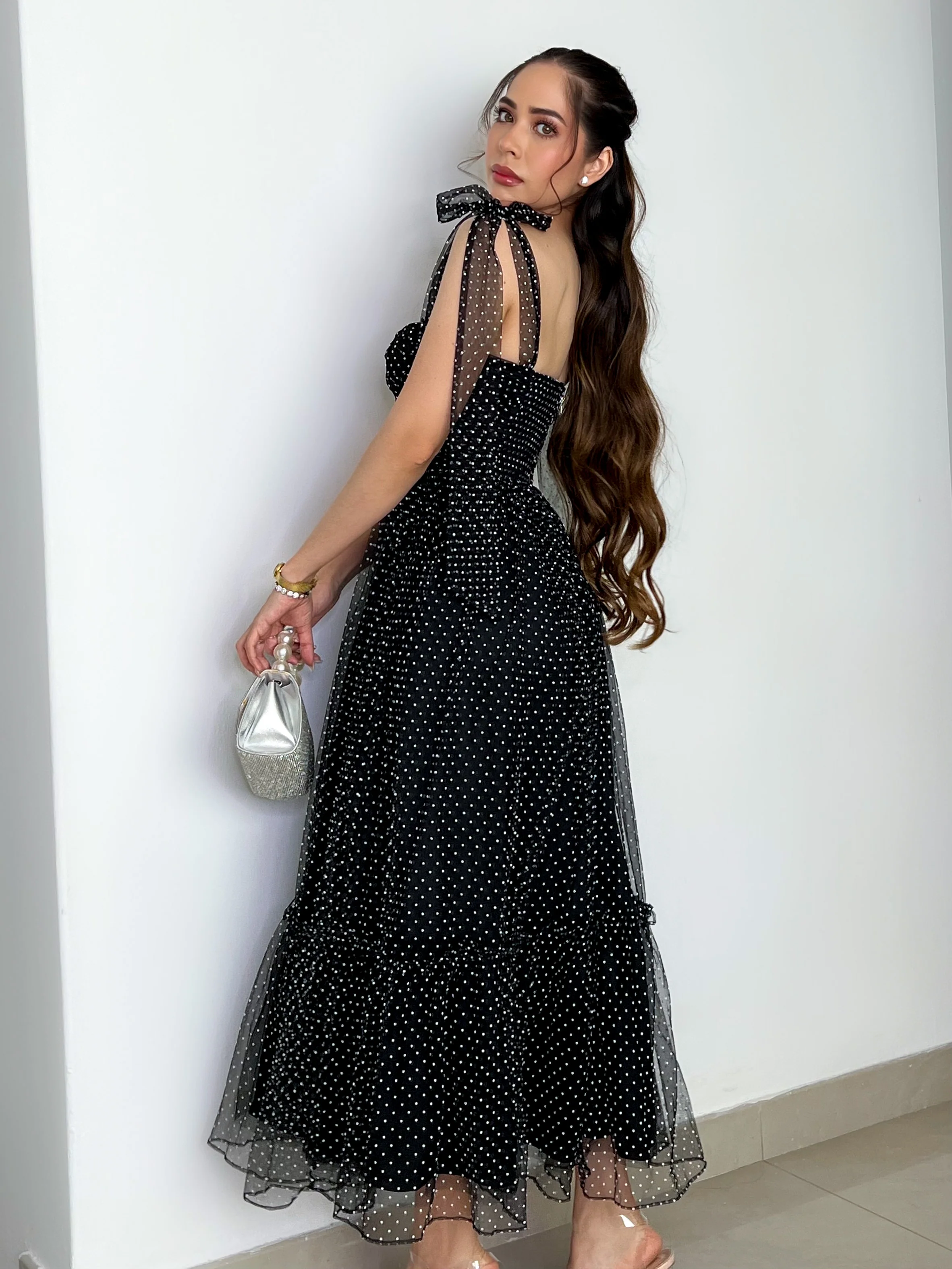 CAMILA BLACK AND WHITE DRESS - Image 4
