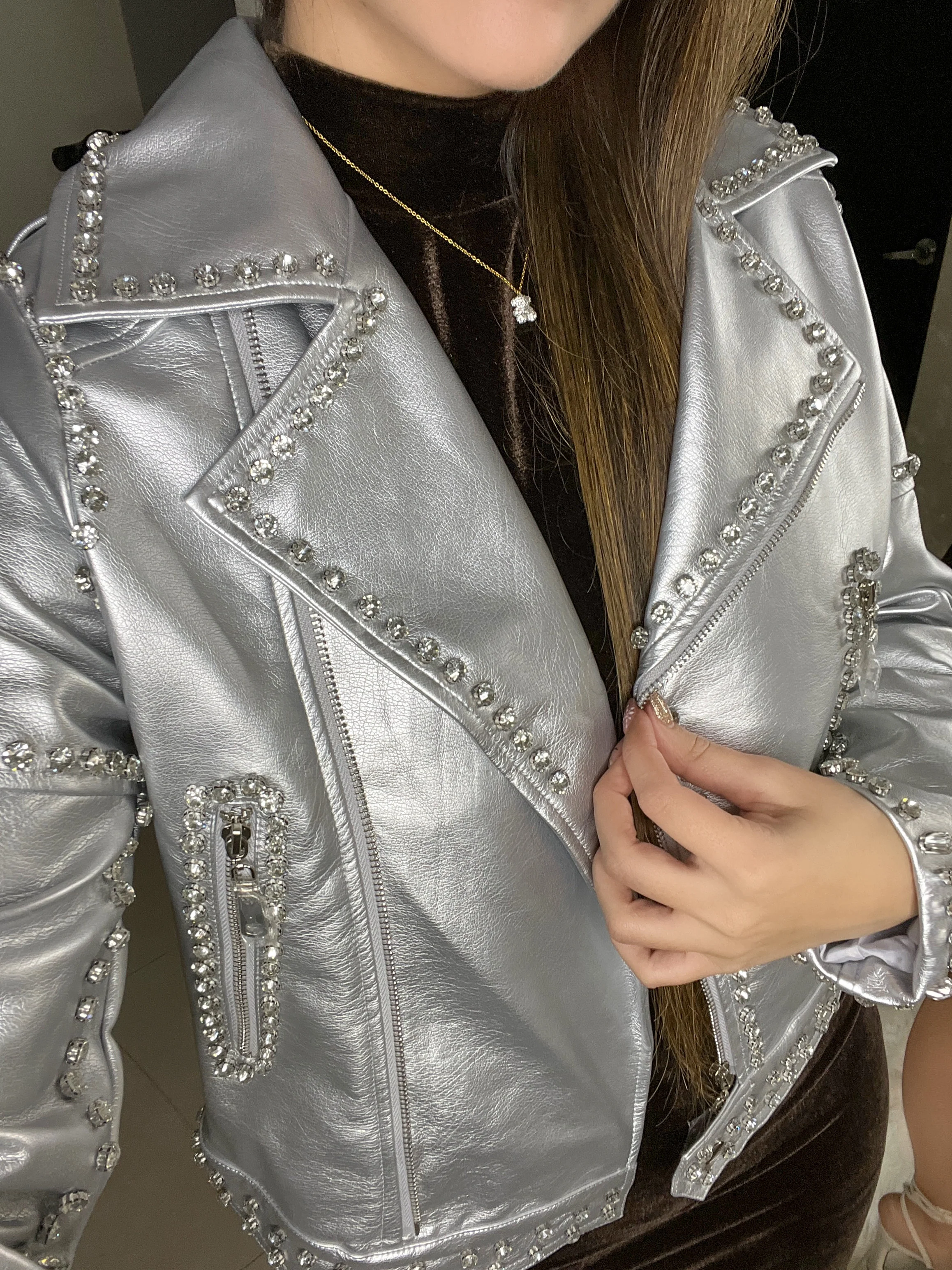 CHAQUETA PLATA CON PEDRERÍA - Image 4