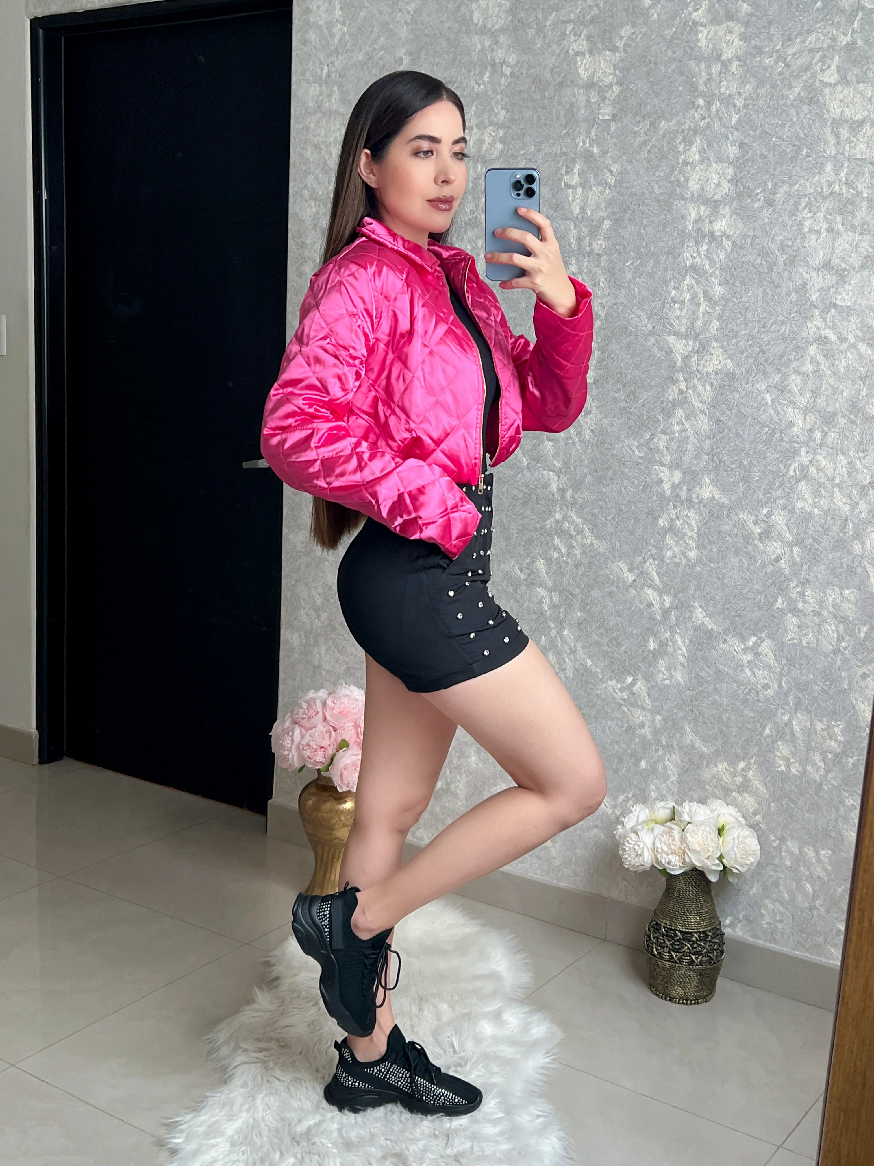 CHAQUETA ROSA CON COSTURAS - Image 4