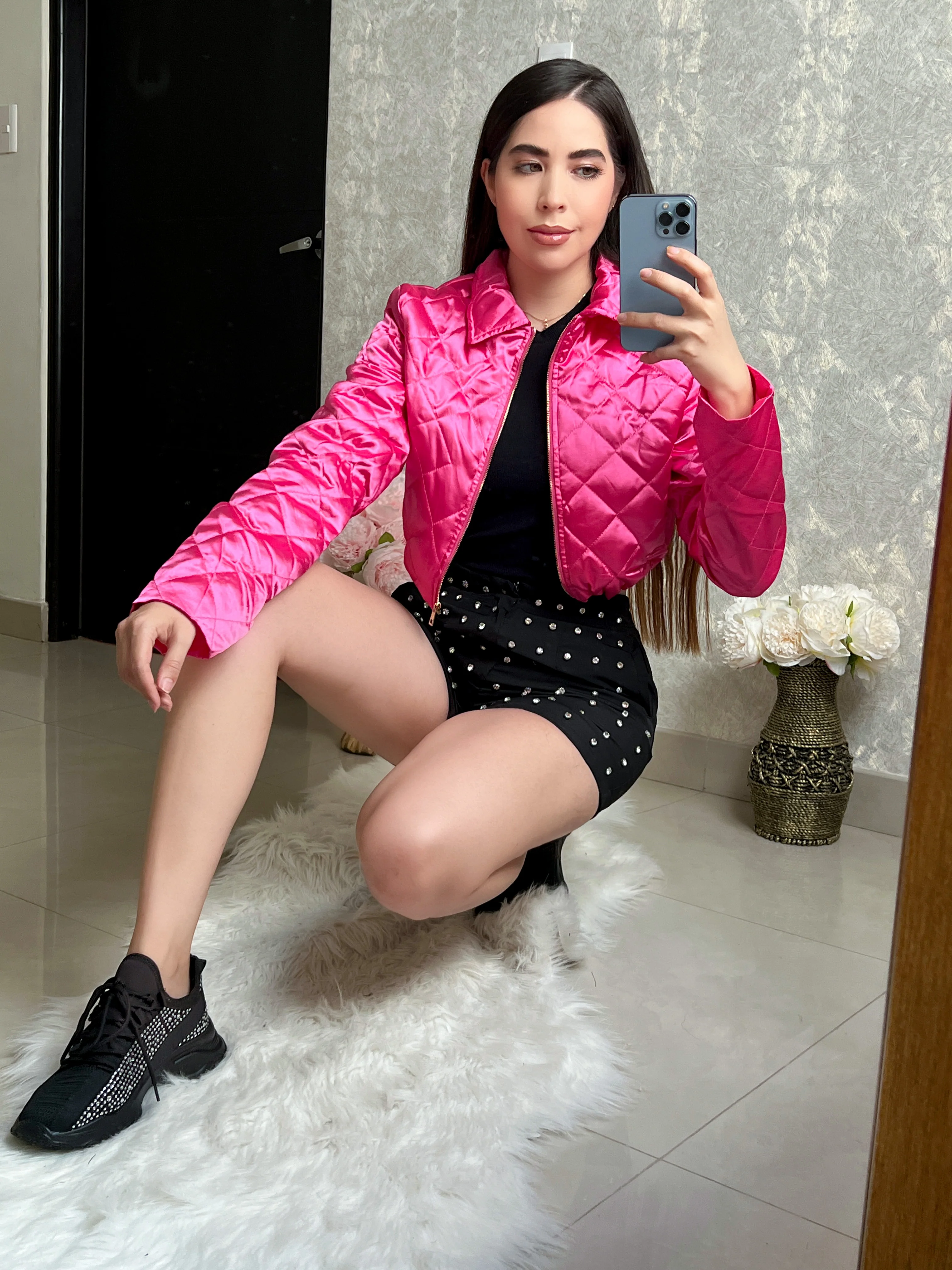 CHAQUETA ROSA CON COSTURAS - Image 5