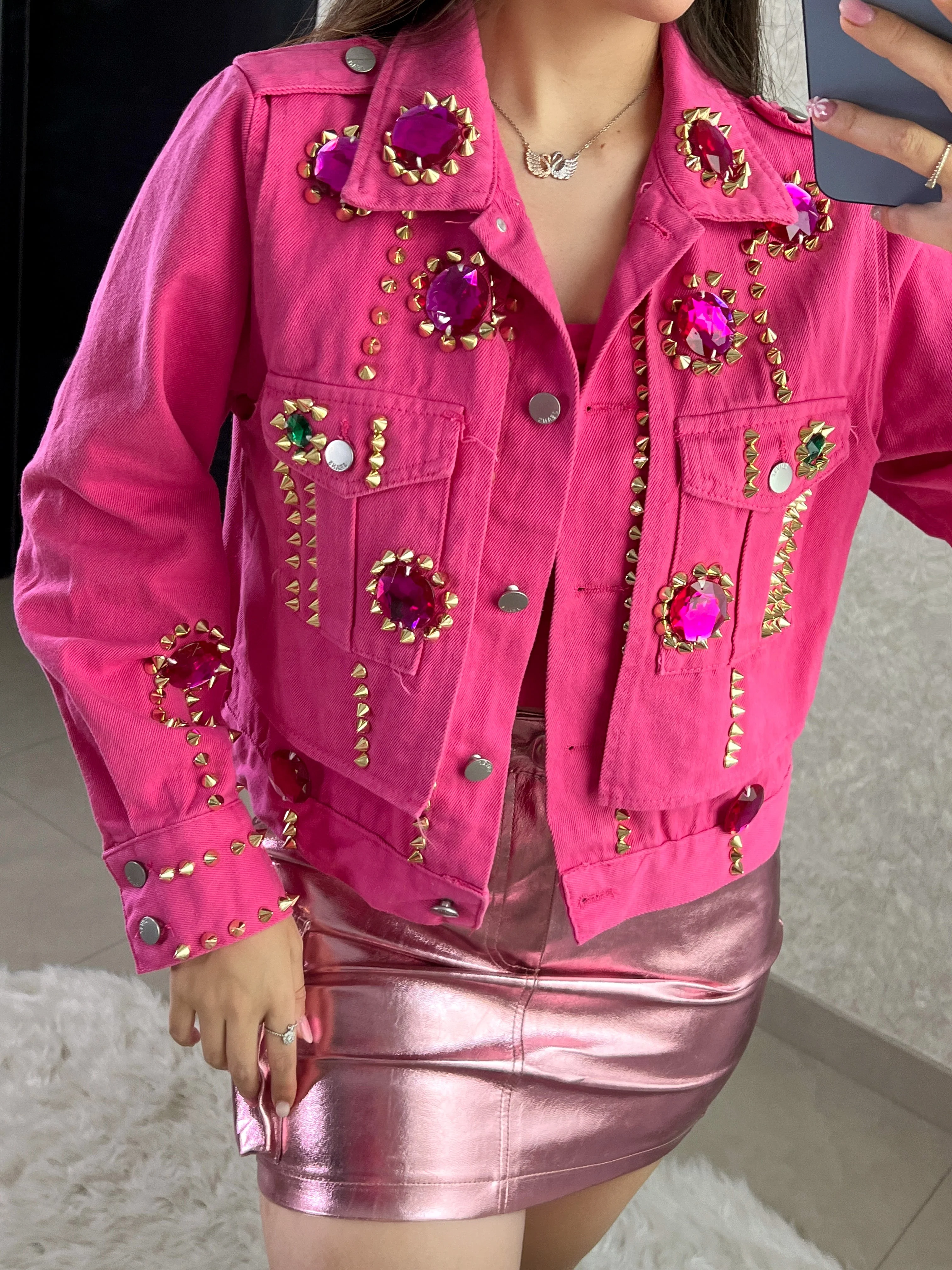 CHAQUETA ROSA MEZCLILLA - Image 5
