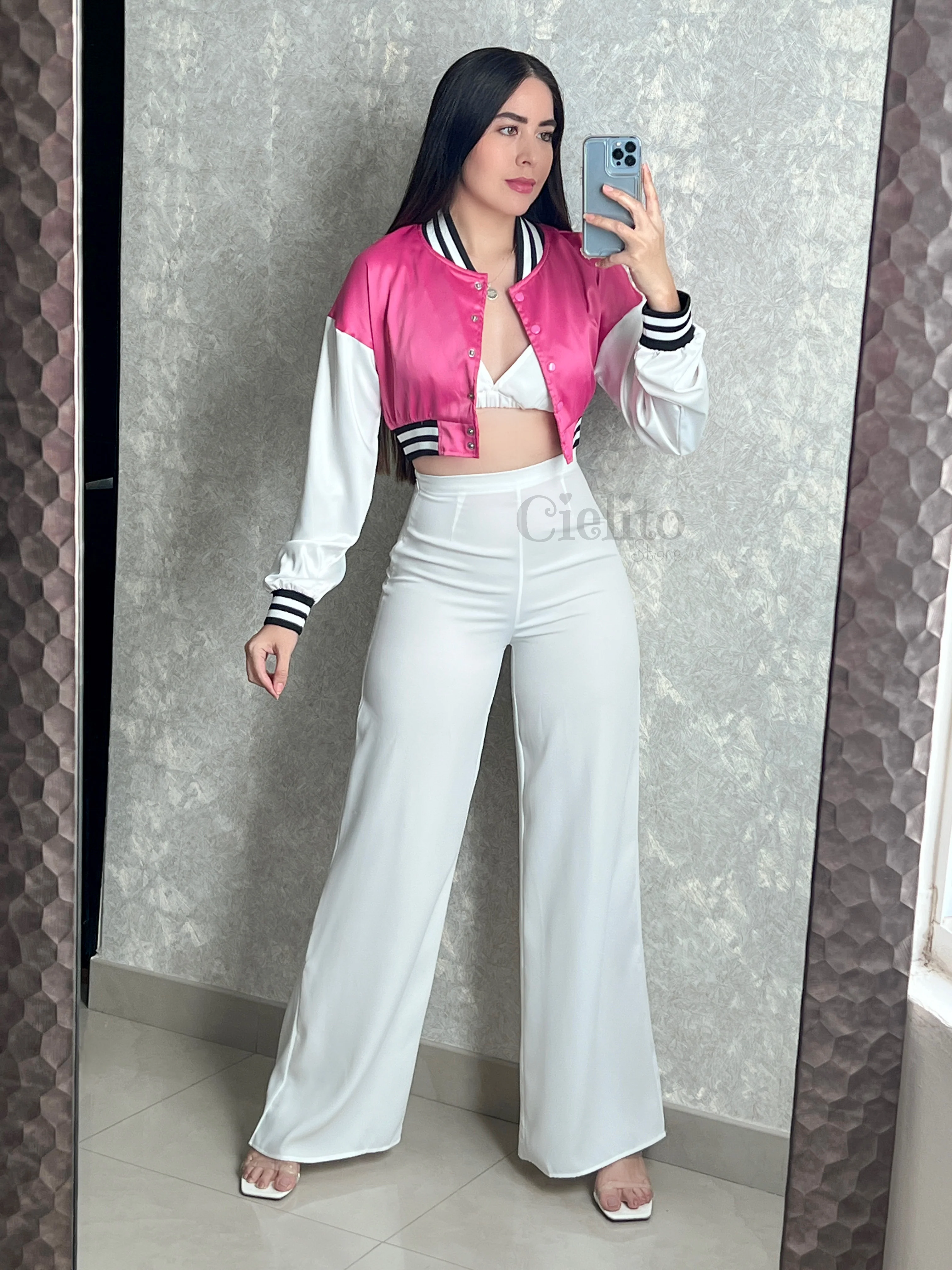 CHAQUETA ROSA SATINADA - Image 3
