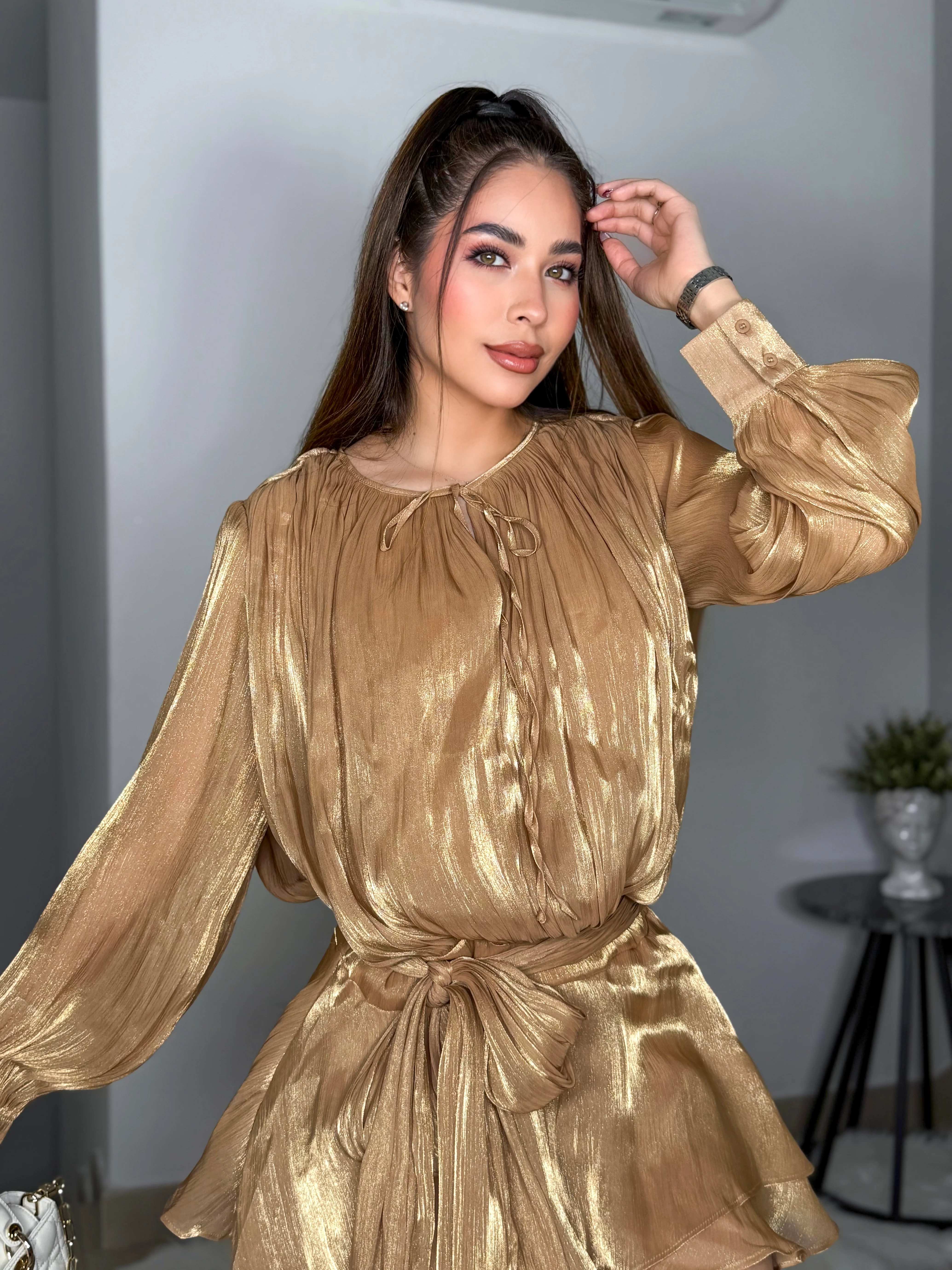 VESTIDO ROBERTA DORADO - Image 2