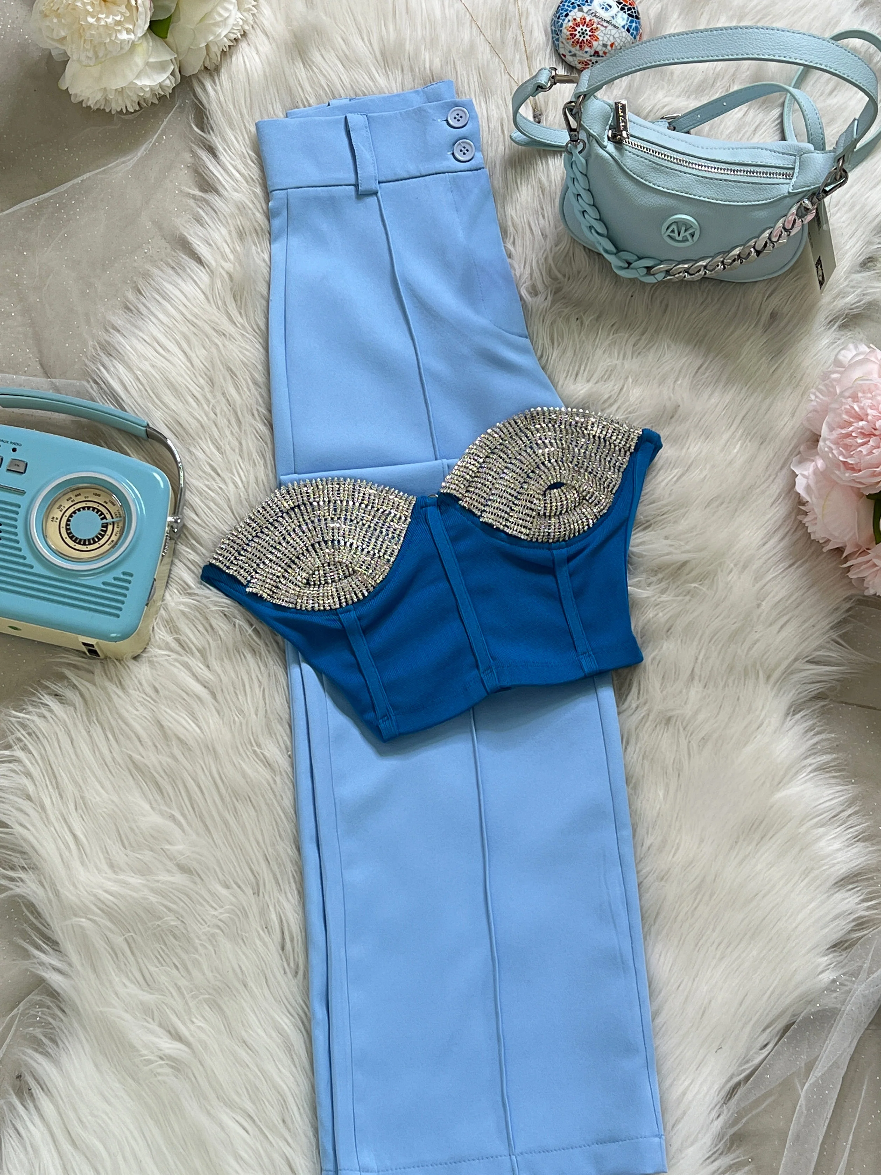 CORSET AZUL CON PEDRERÍA - Image 5