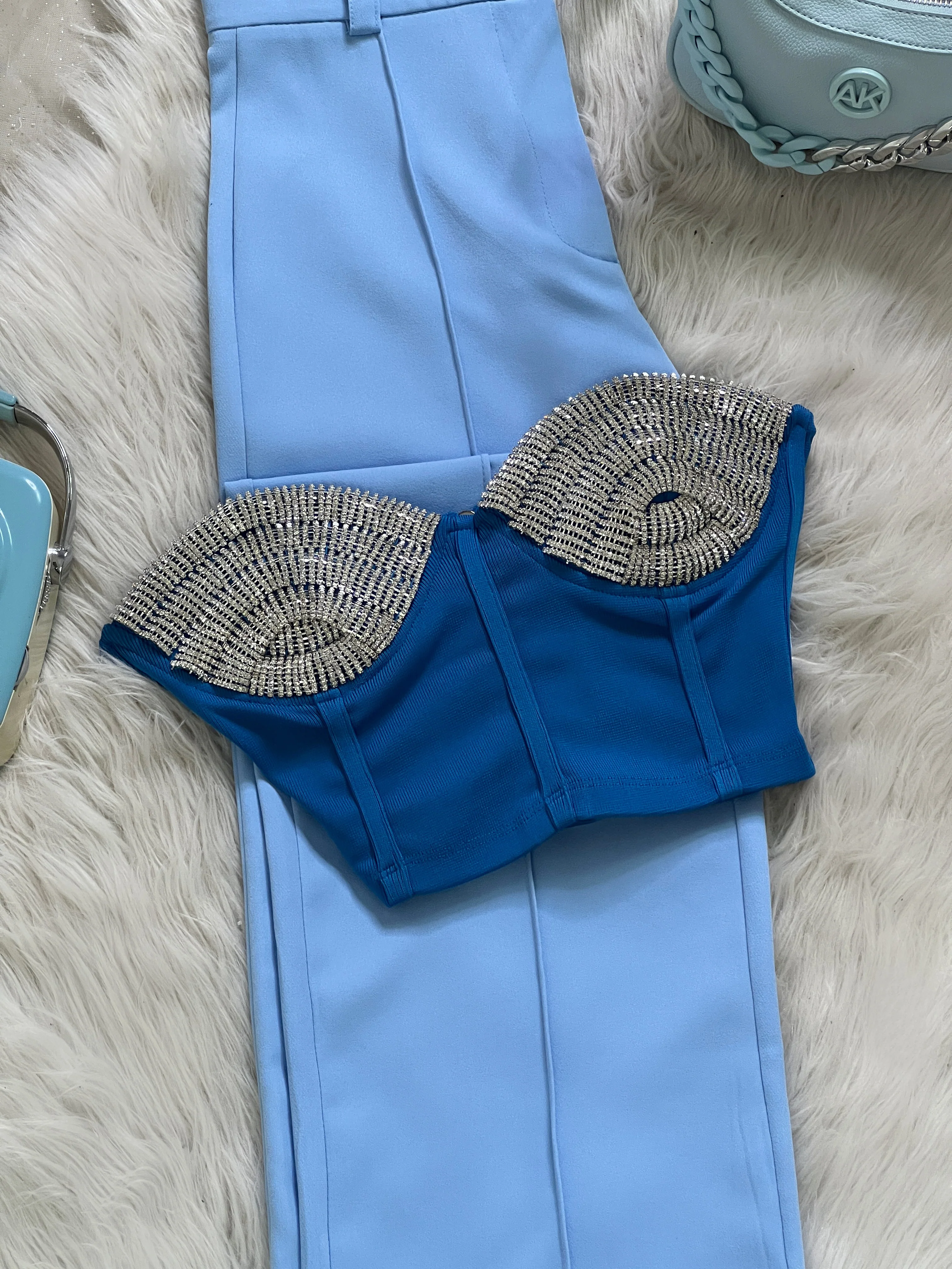 CORSET AZUL CON PEDRERÍA - Image 6
