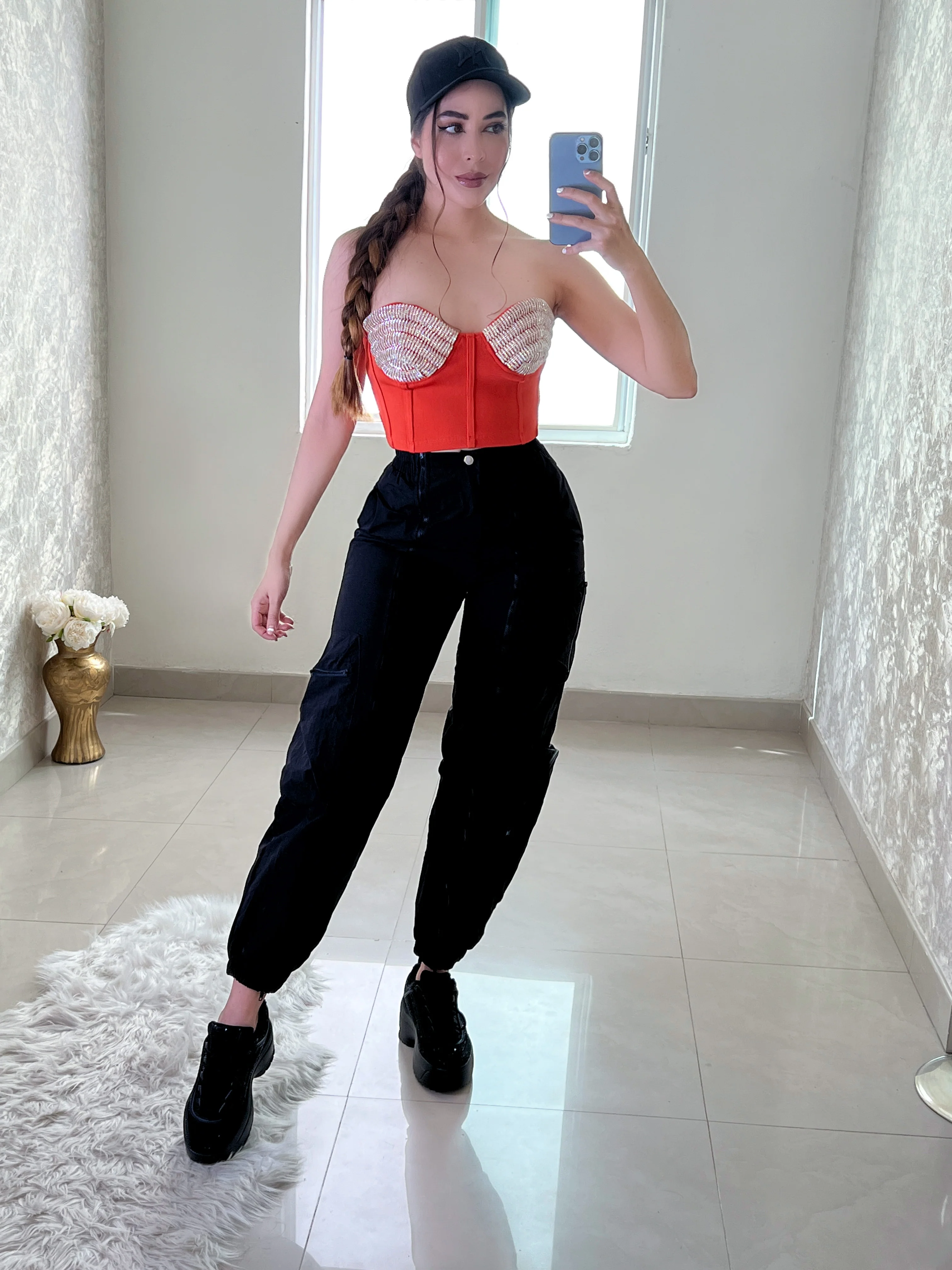 Corset NARANJA con pedrería - Image 3