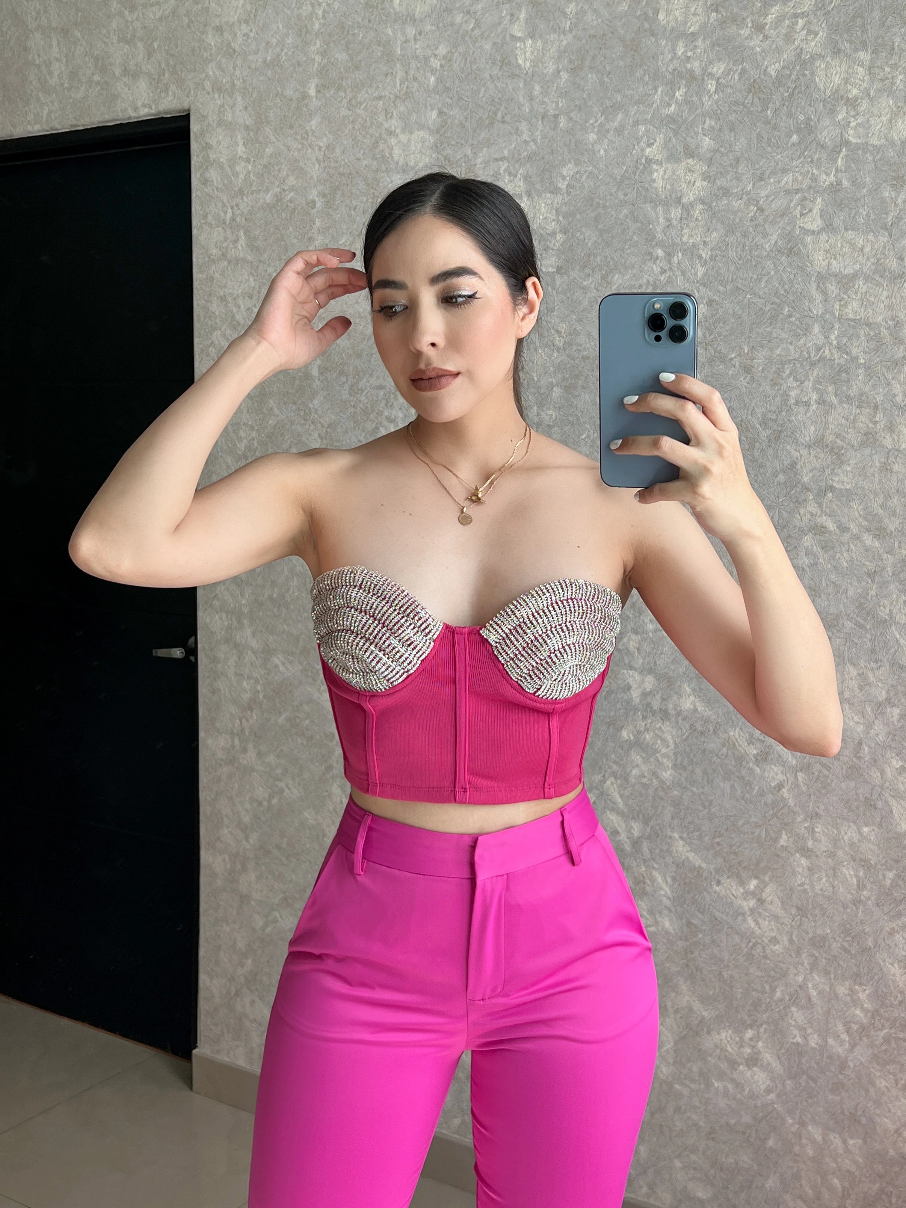 CORSET ROSA CON PEDRERÍA - Image 3