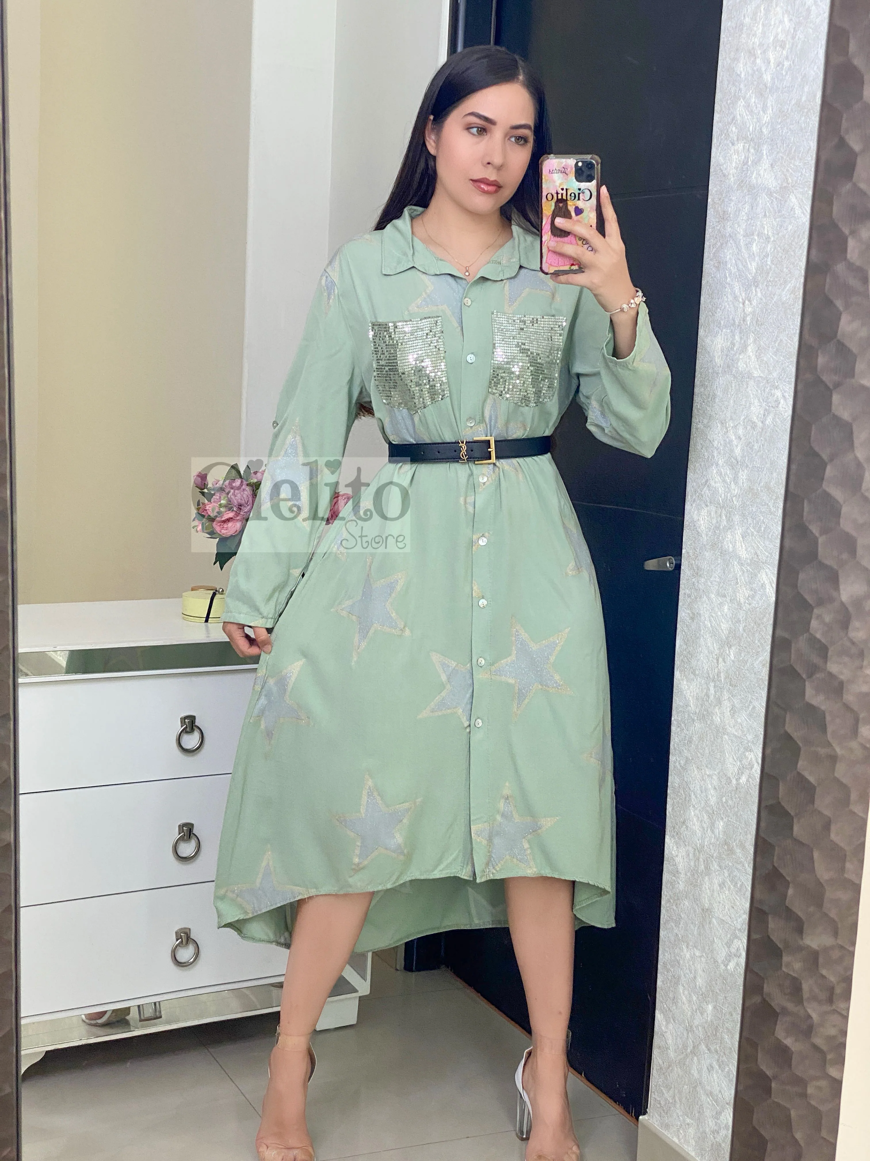 Estrella verde dress italiano