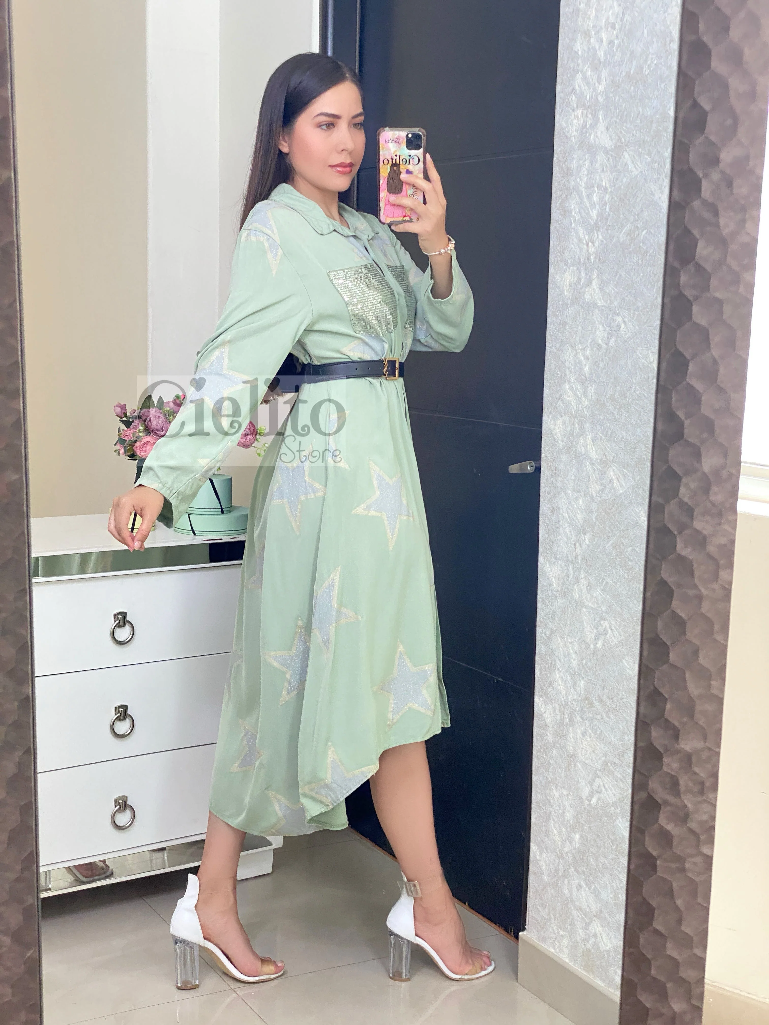 Estrella verde dress italiano - Image 2