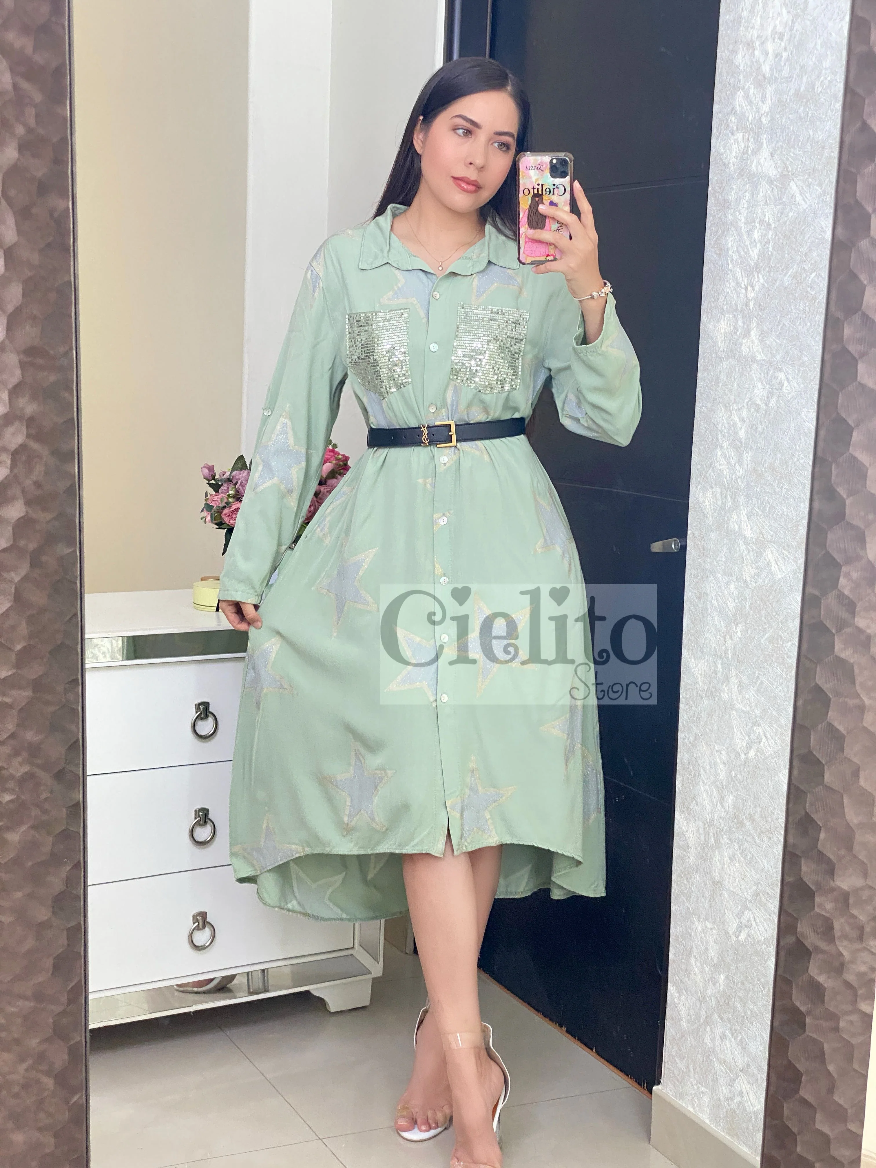 Estrella verde dress italiano - Image 3