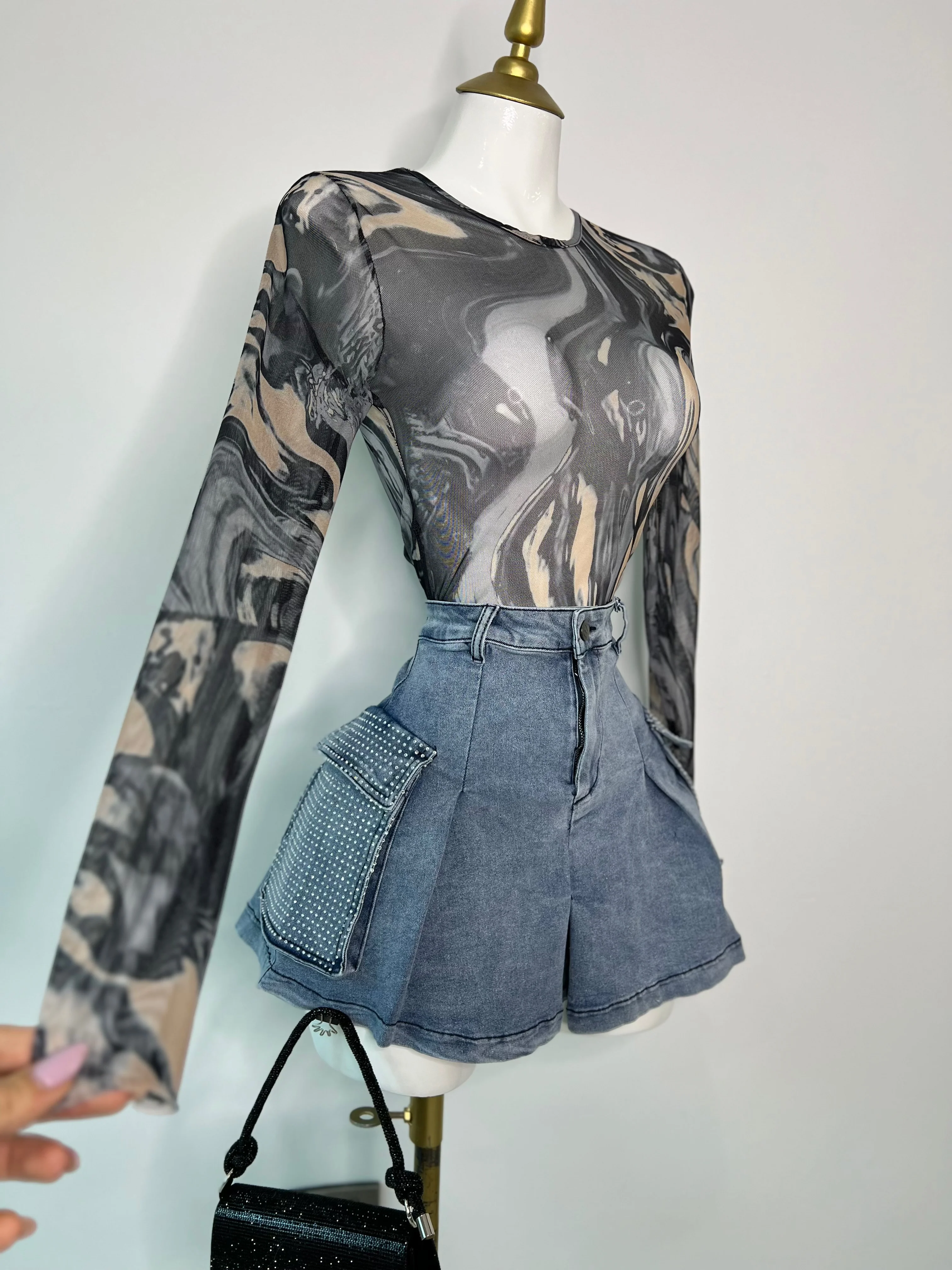 FALDA DENIM PEDRERÍA - Image 2
