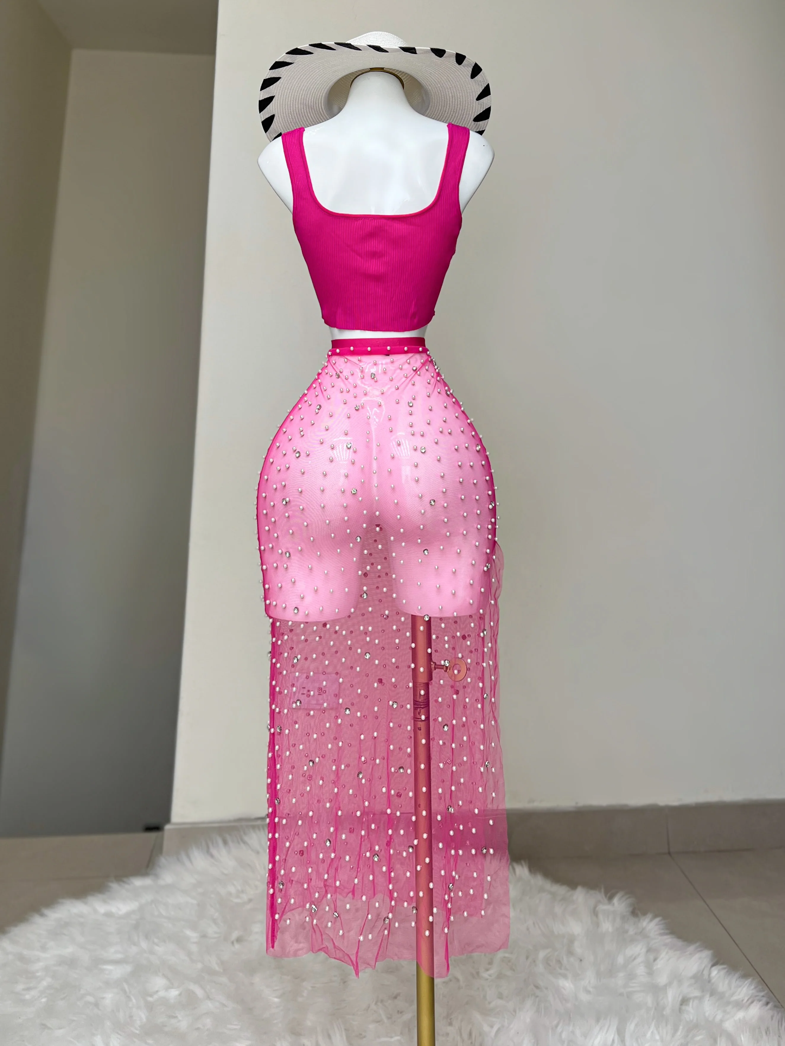 FALDA ROSA DE PERLAS Y PIEDRAS - Image 4