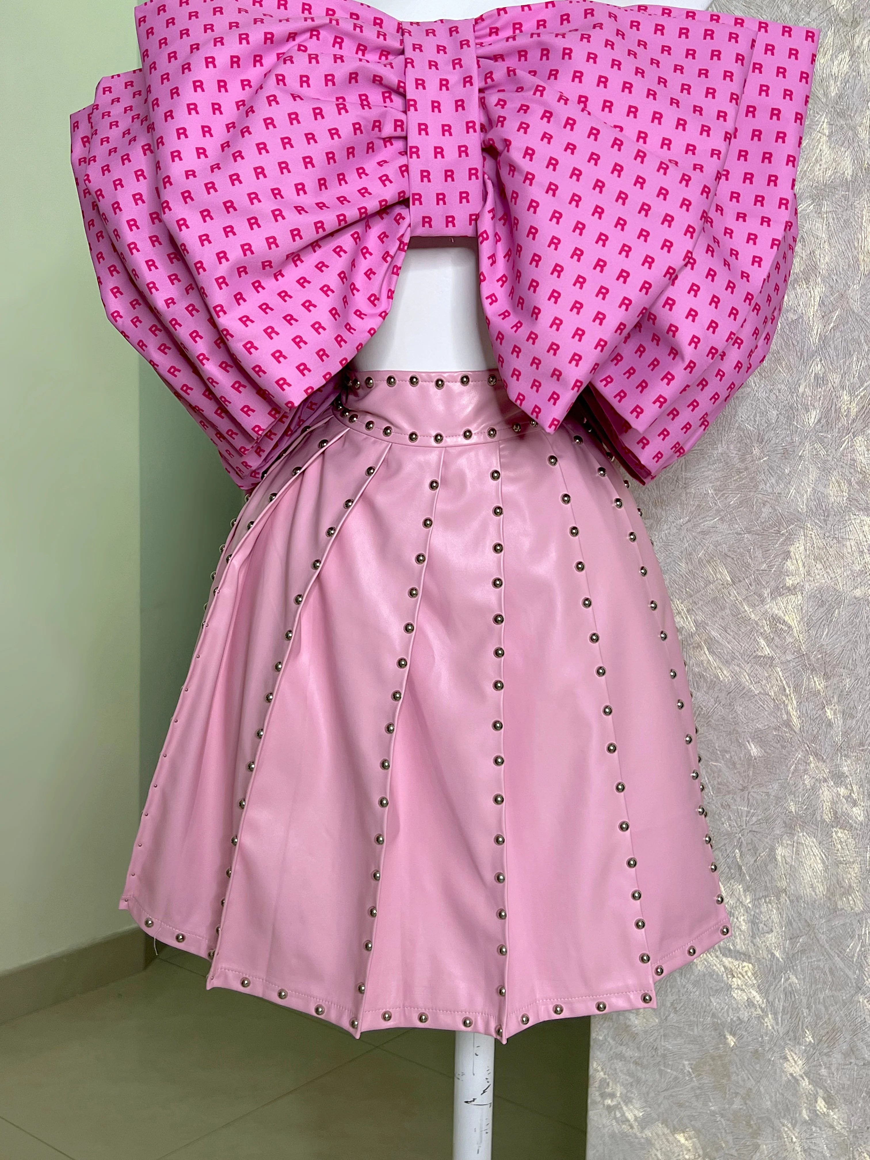 FALDA ROSA VINIPIEL PLISADA - Image 2