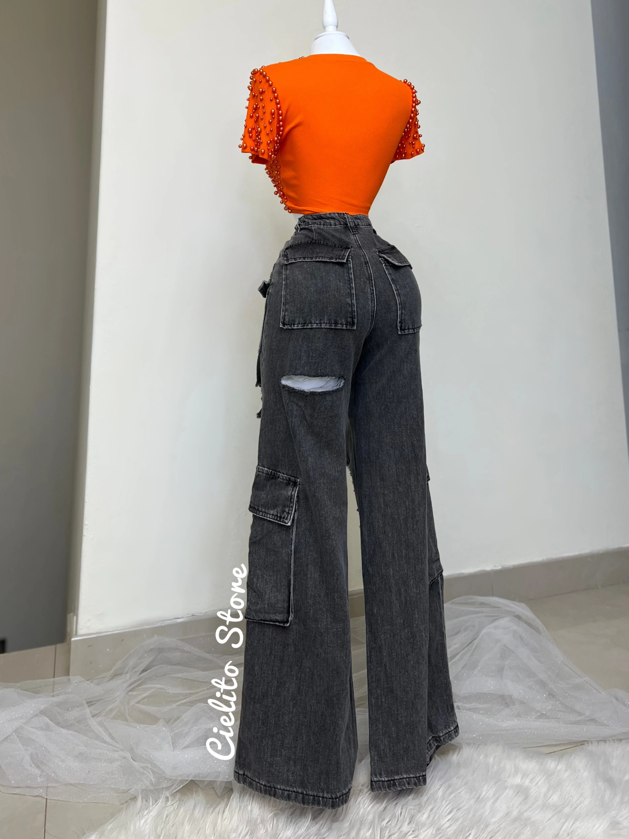 PANTALÓN DENIM NEGRO - Image 4