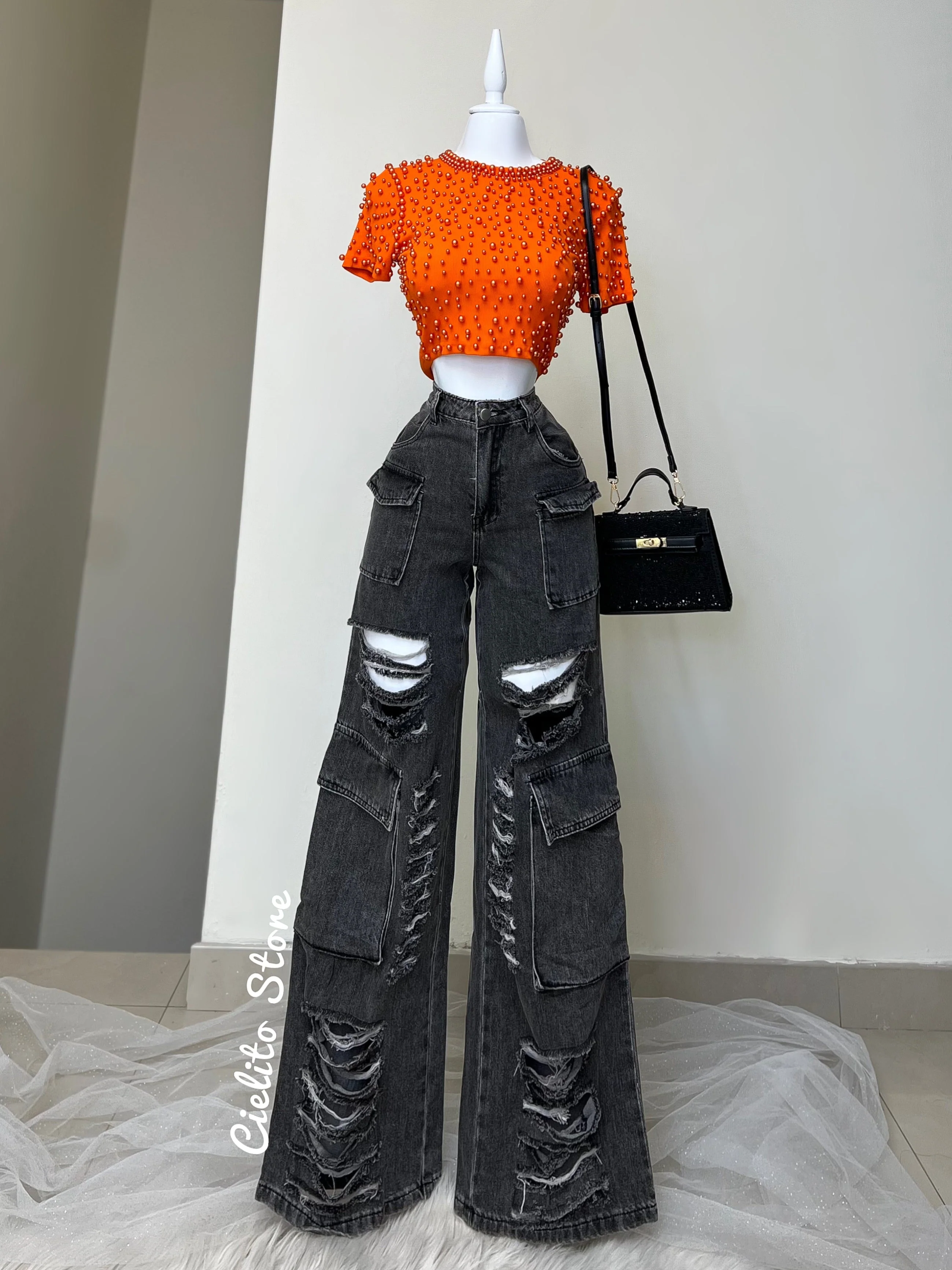PANTALÓN DENIM NEGRO - Image 5