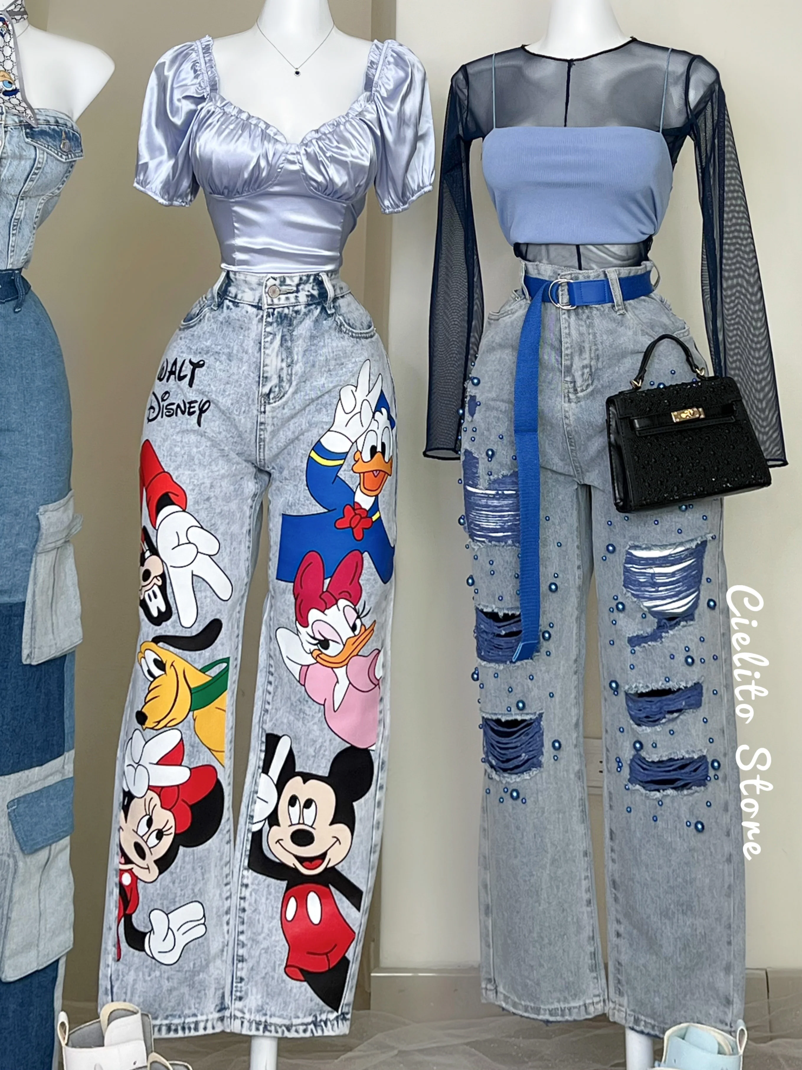 PANTALÓN DENIM PERLAS AZULES Y CINTURÓN - Image 7