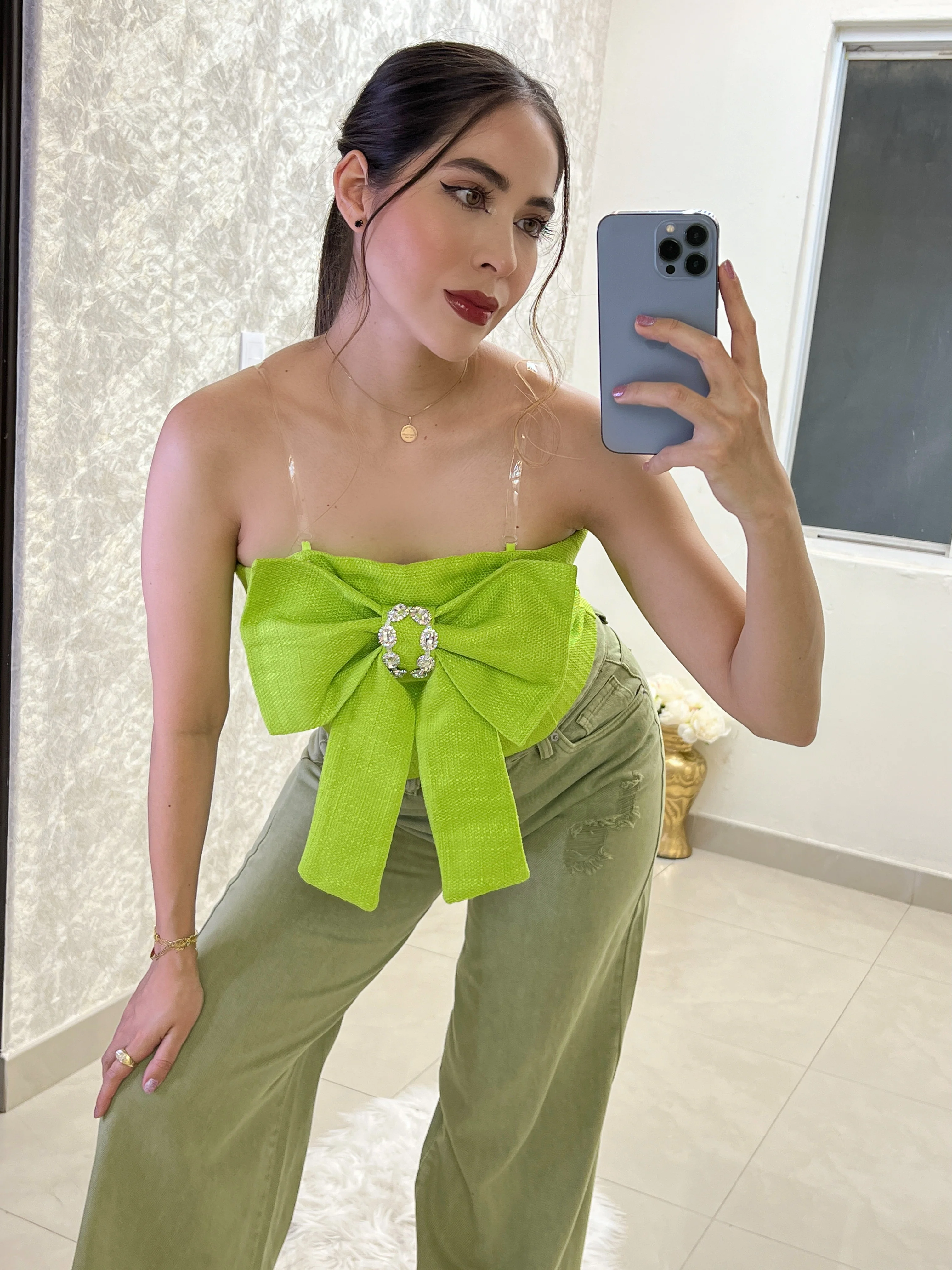 PANTALÓN WIDE LEG OLIVO - Image 7