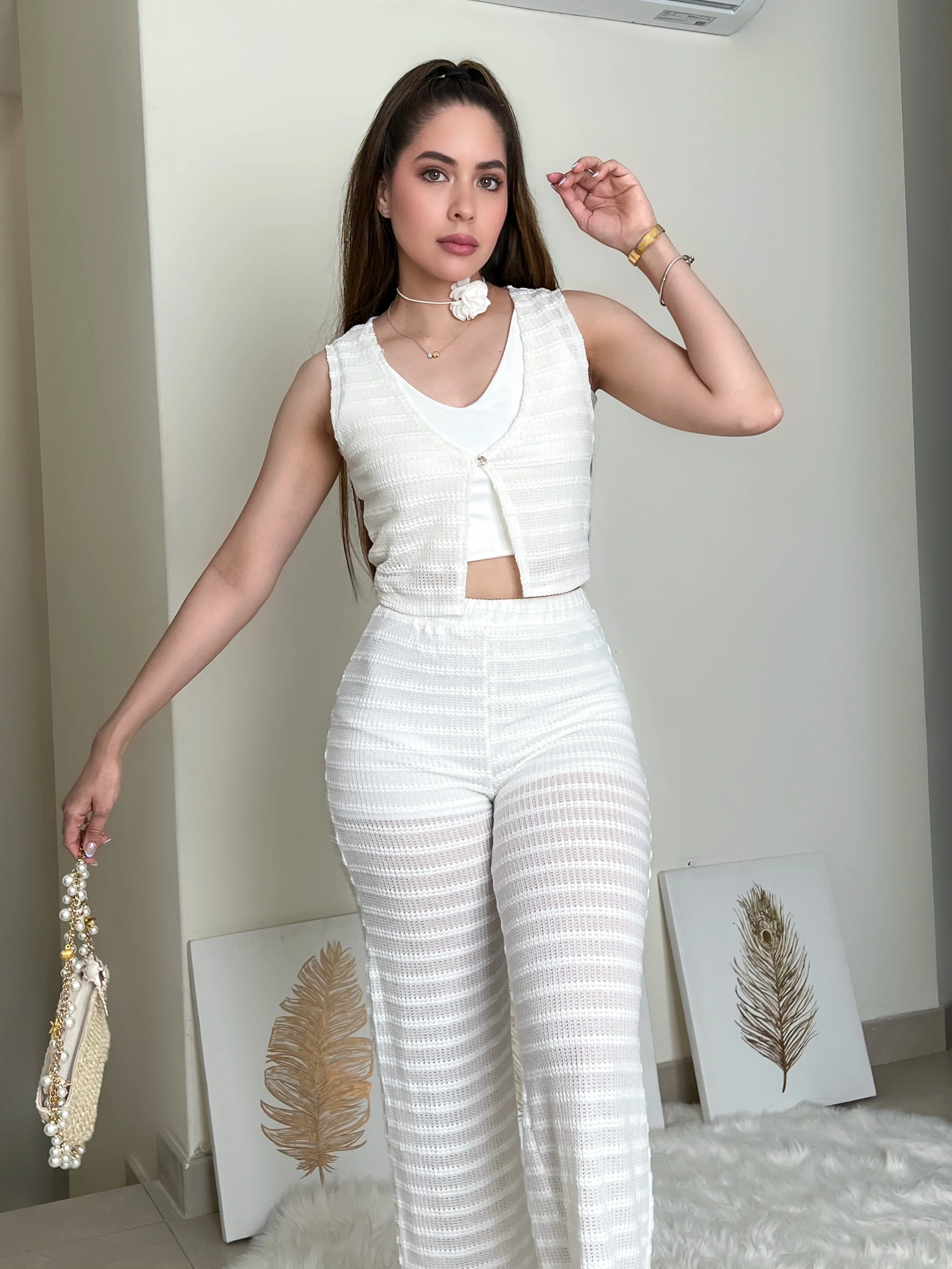 SET BLANCO TEJIDO A CROCHETE - Image 4