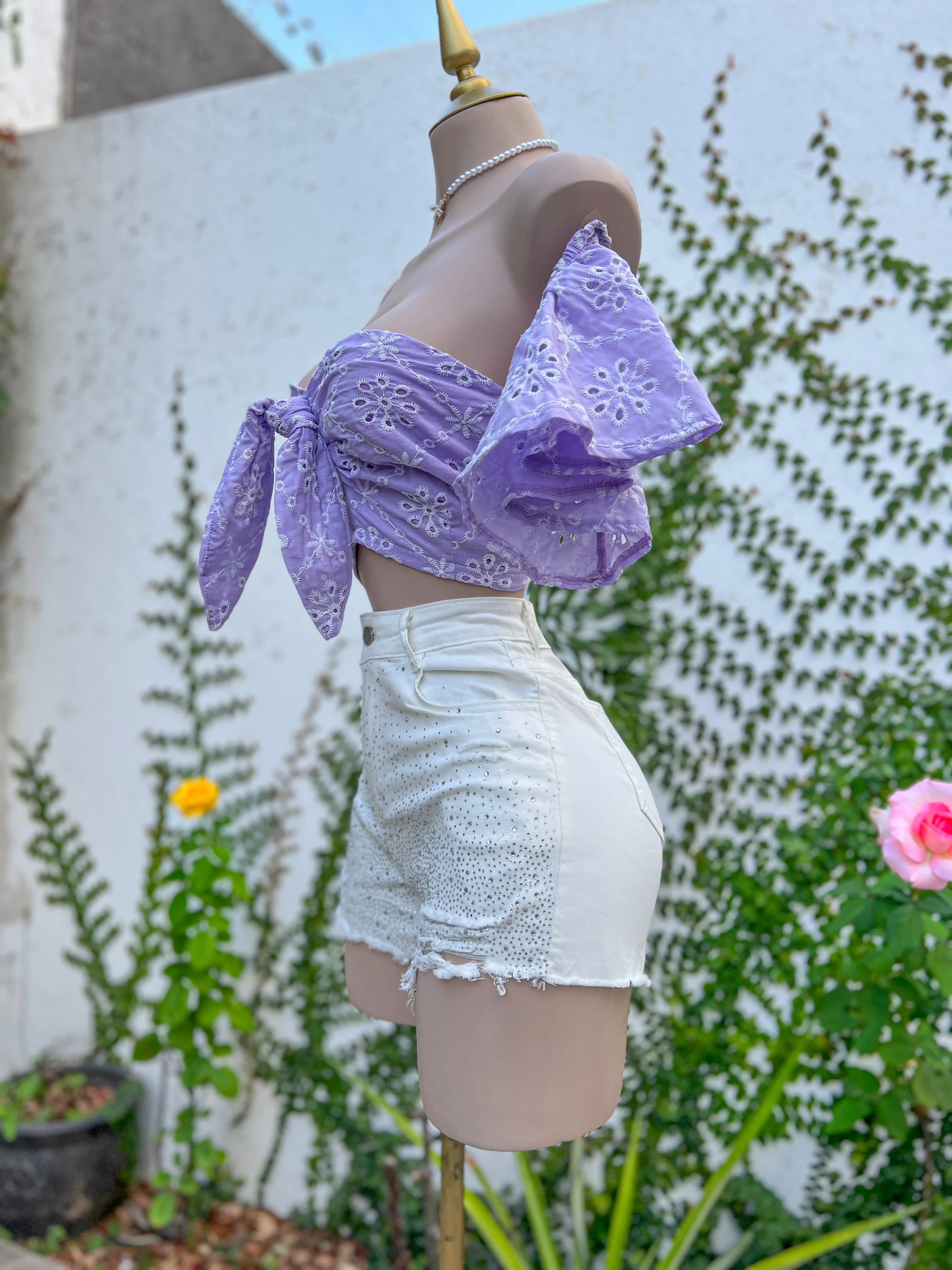 SHORT BLANCO CON PEDRERÍA - Image 7