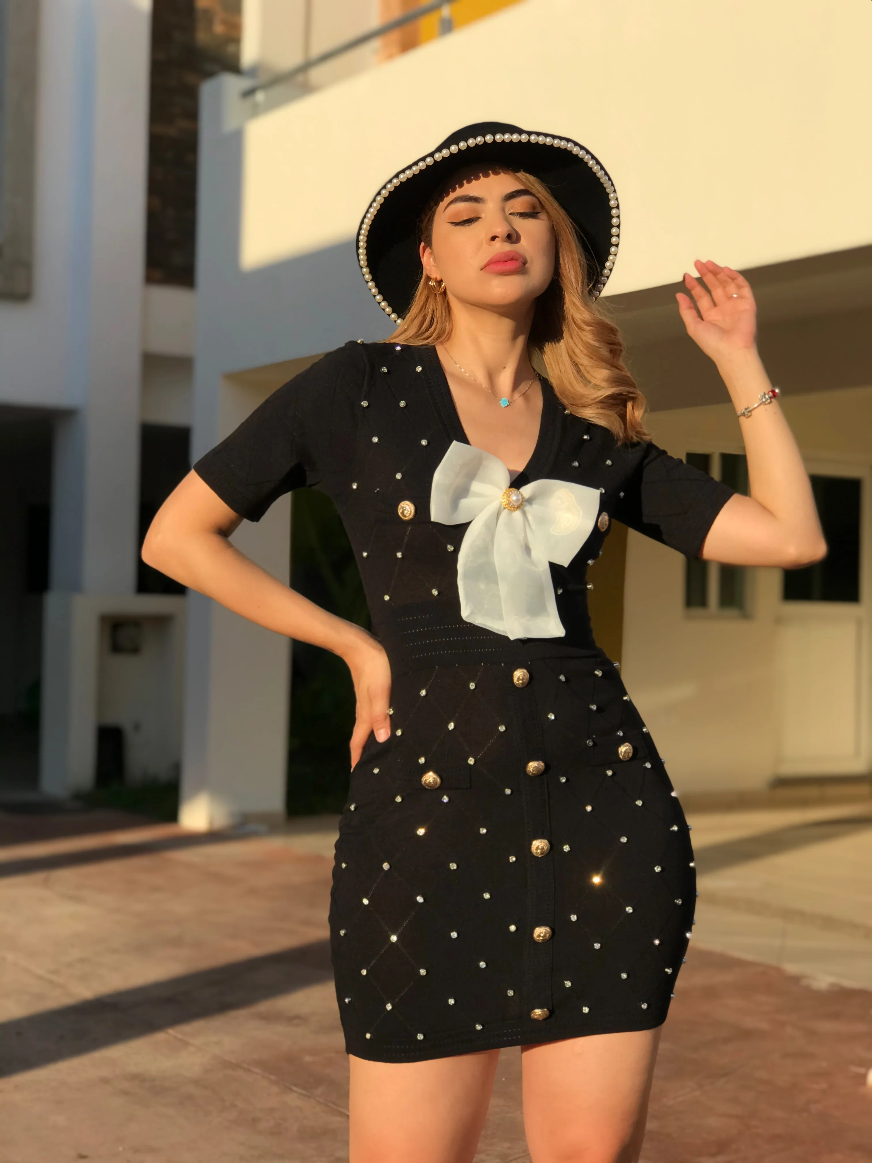 Sombrero negro con Perlas - Image 10