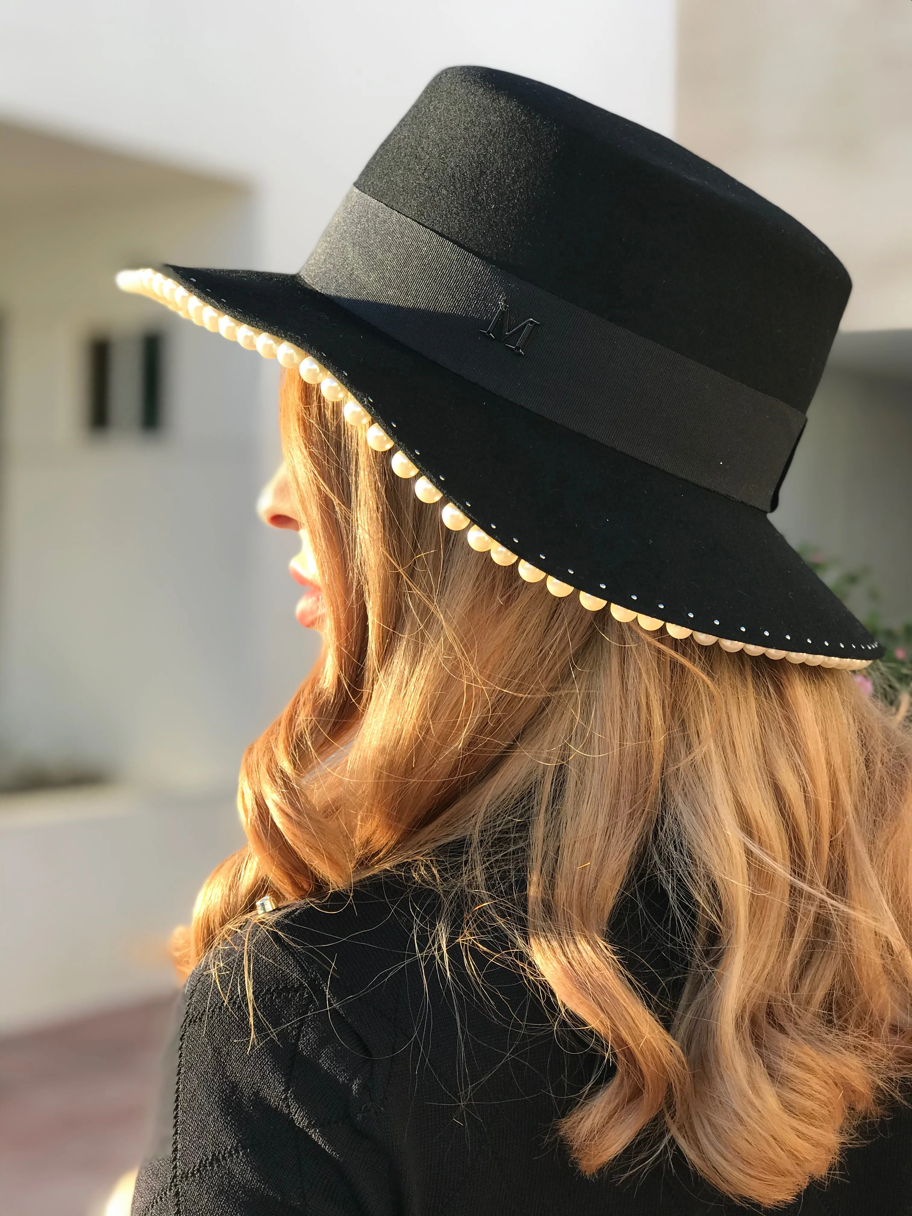 Sombrero negro con Perlas - Image 8