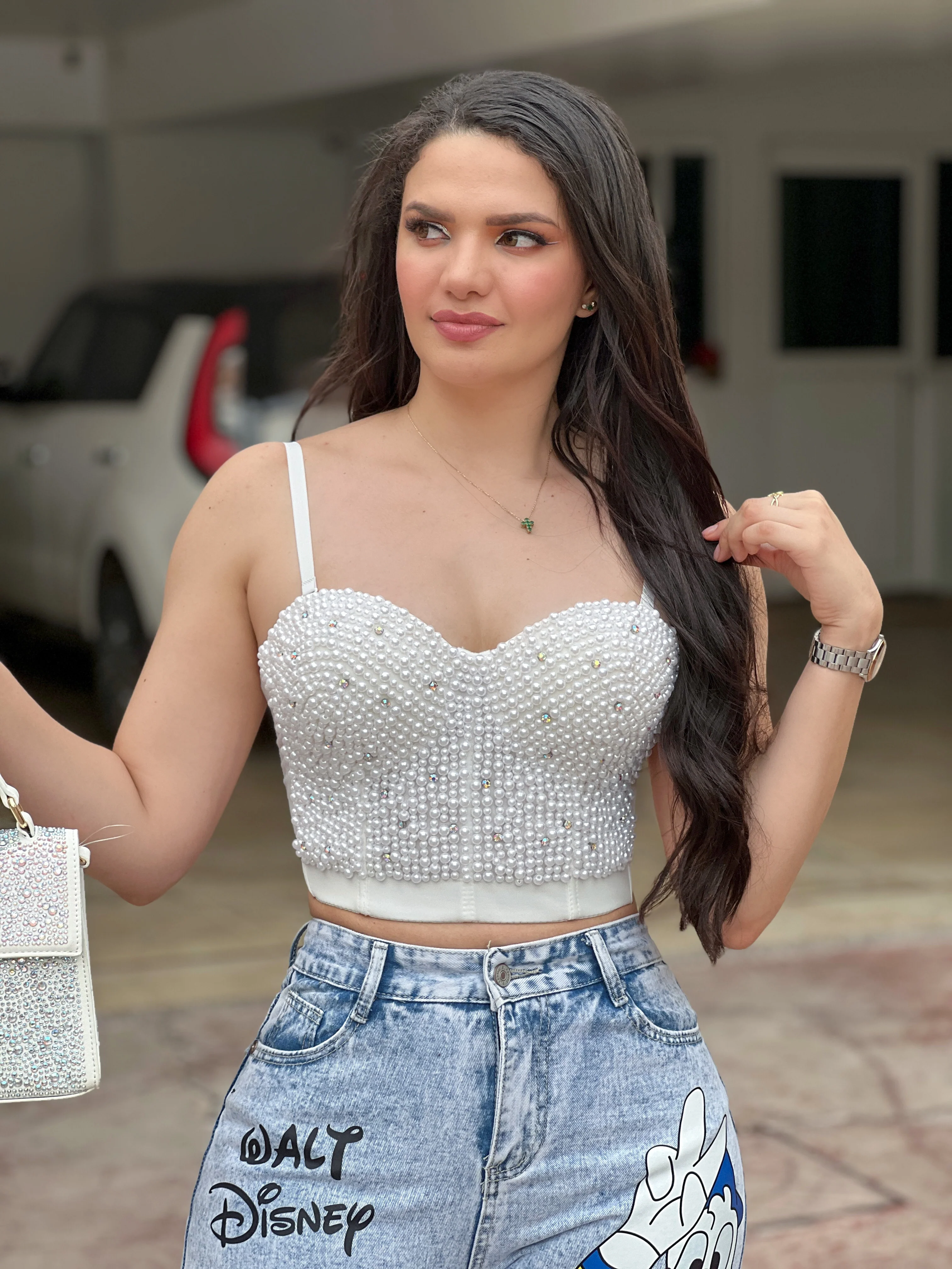 TOP BLANCO PERLAS Y PIEDRITAS - Image 2