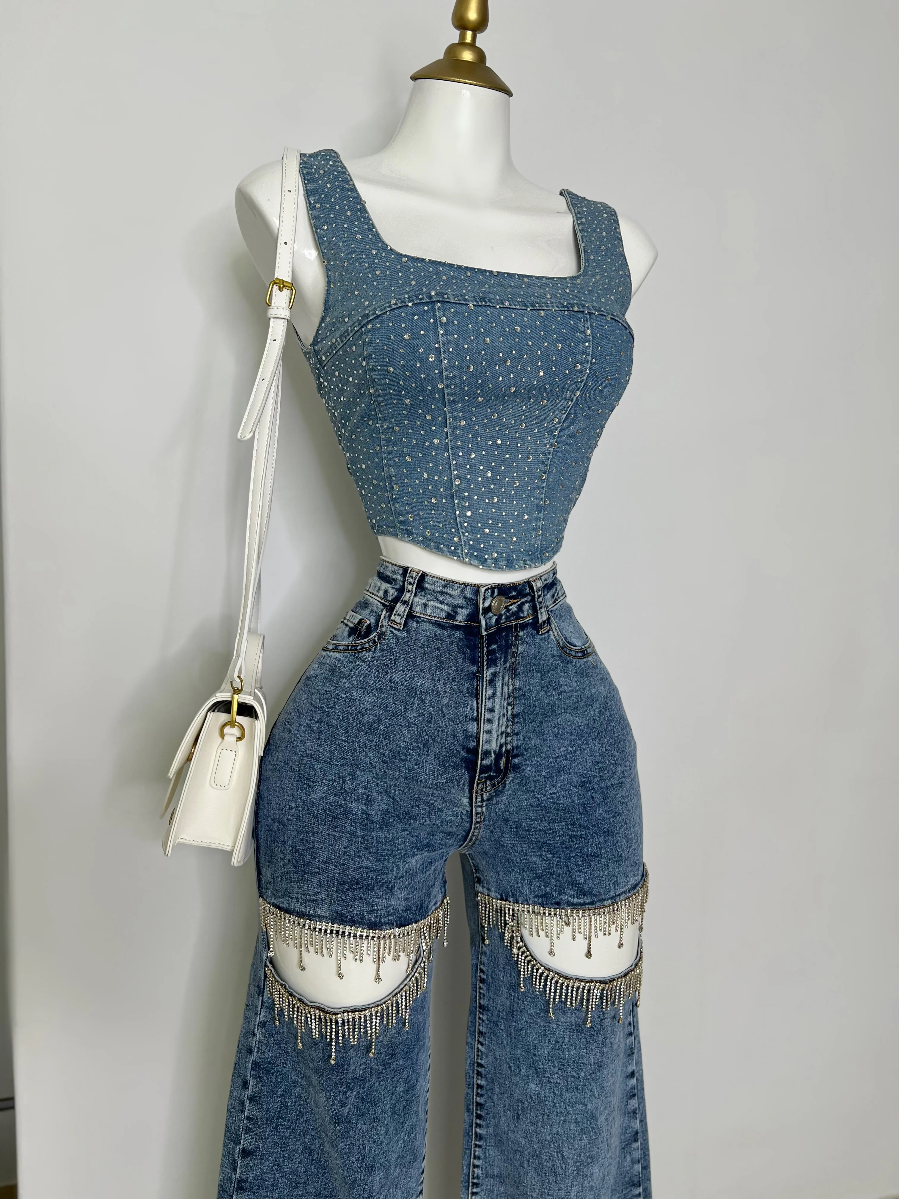 TOP DENIM CON PEDRERIA - Image 2