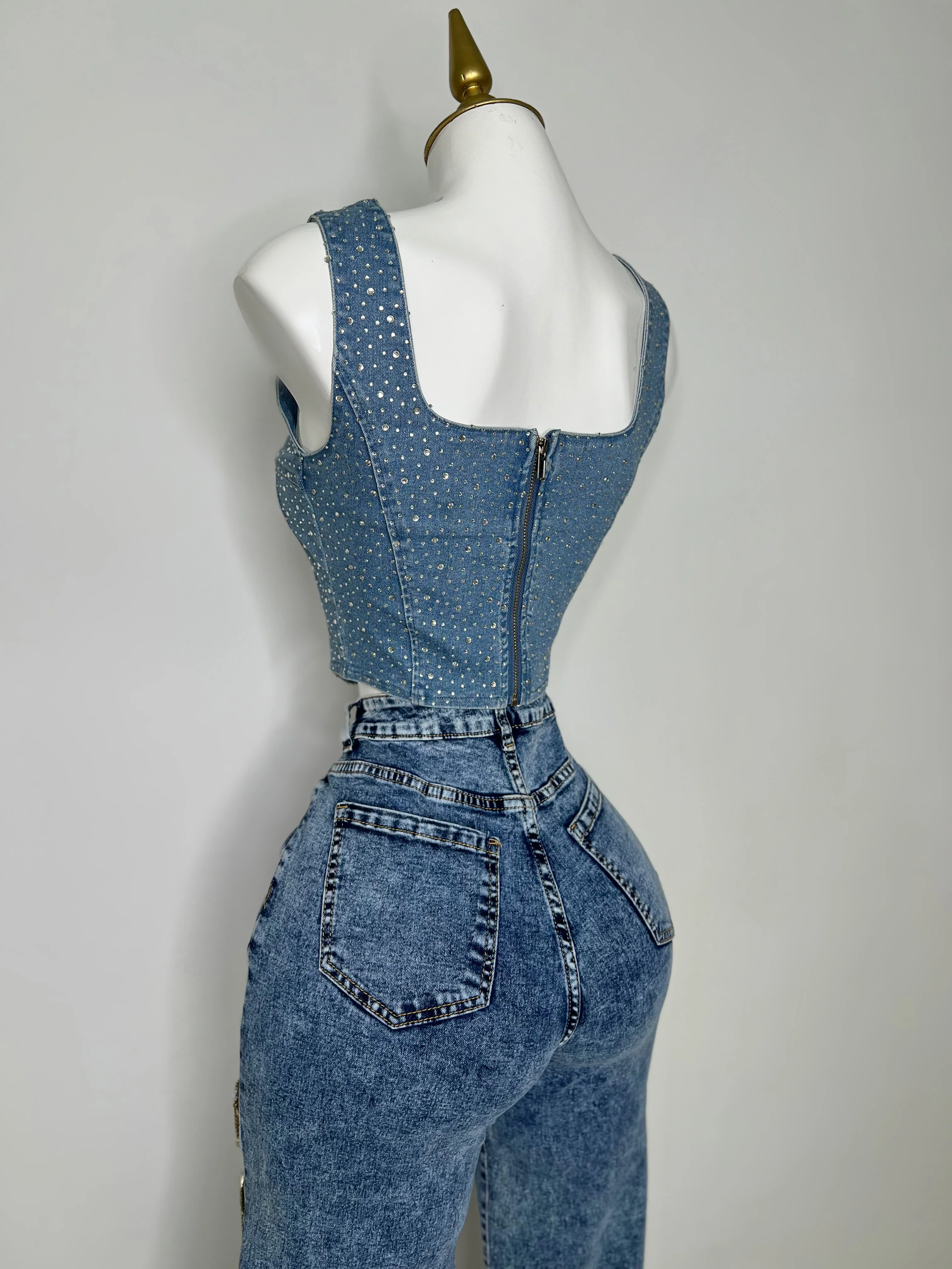 TOP DENIM CON PEDRERIA - Image 3