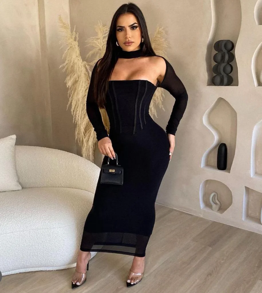 VESTIDO NEGRO MANGA LARGA - Image 3
