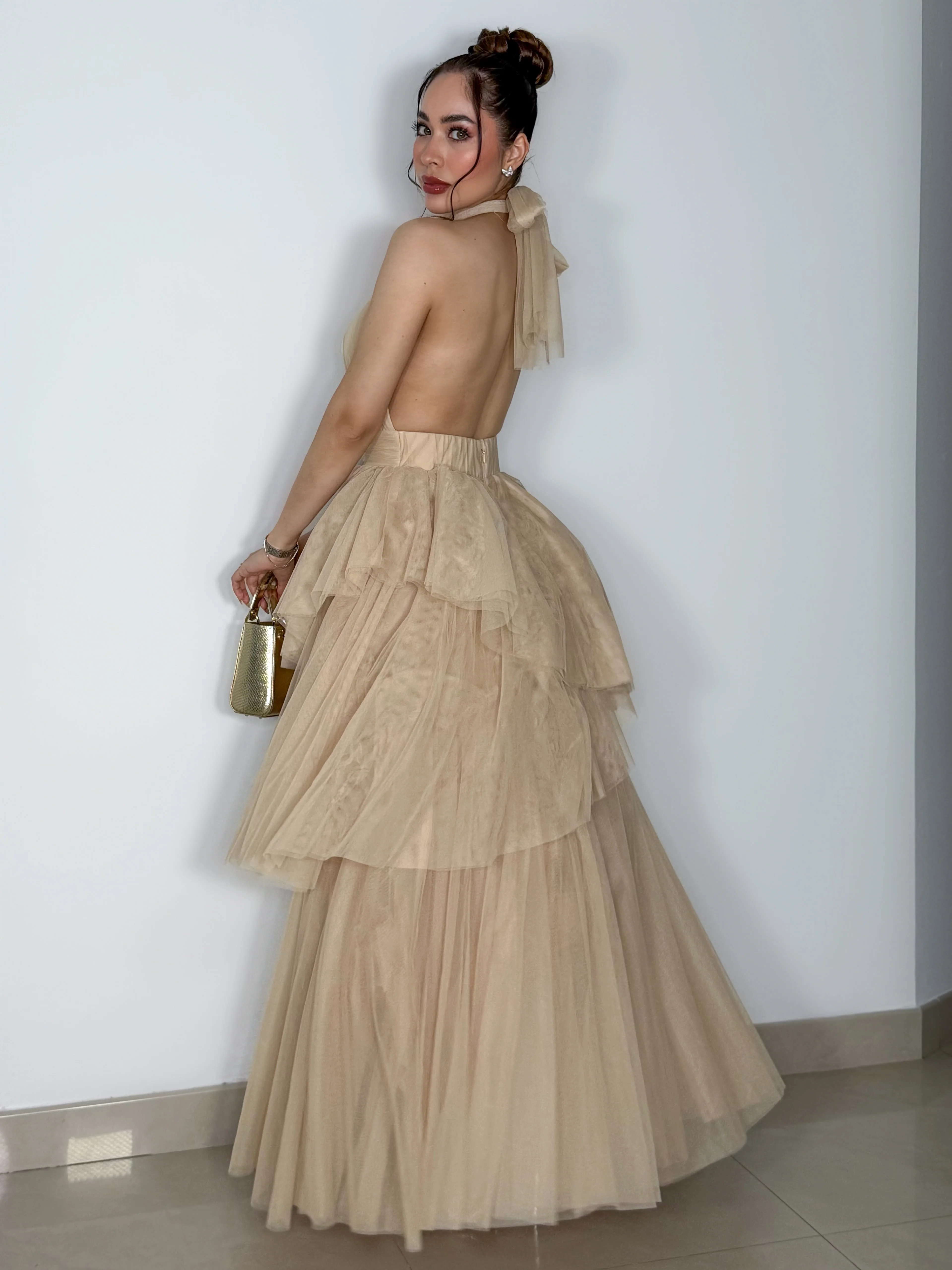 VESTIDO ADRIANA BEIGE - Image 2