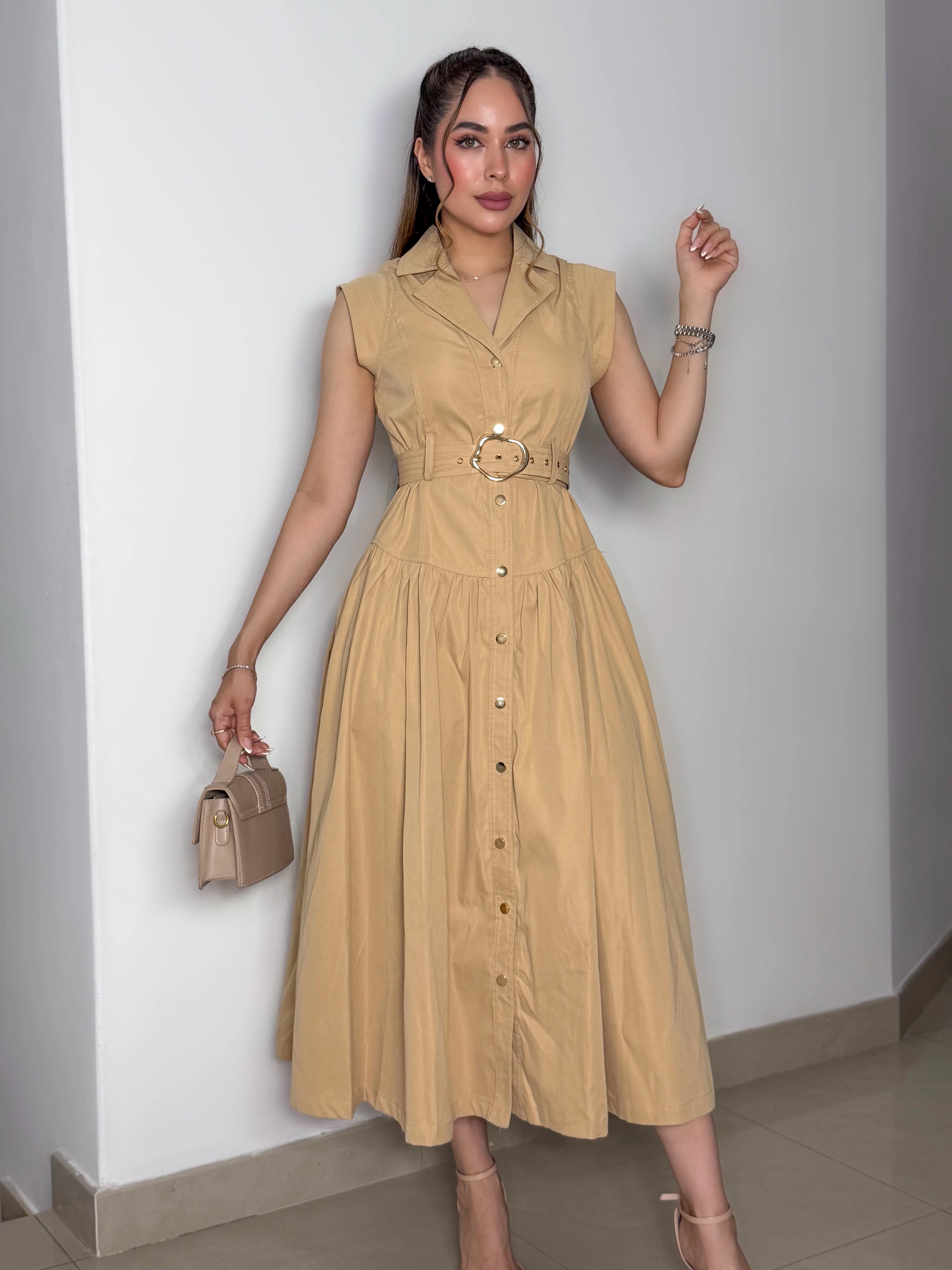 VESTIDO ALMA CAMEL