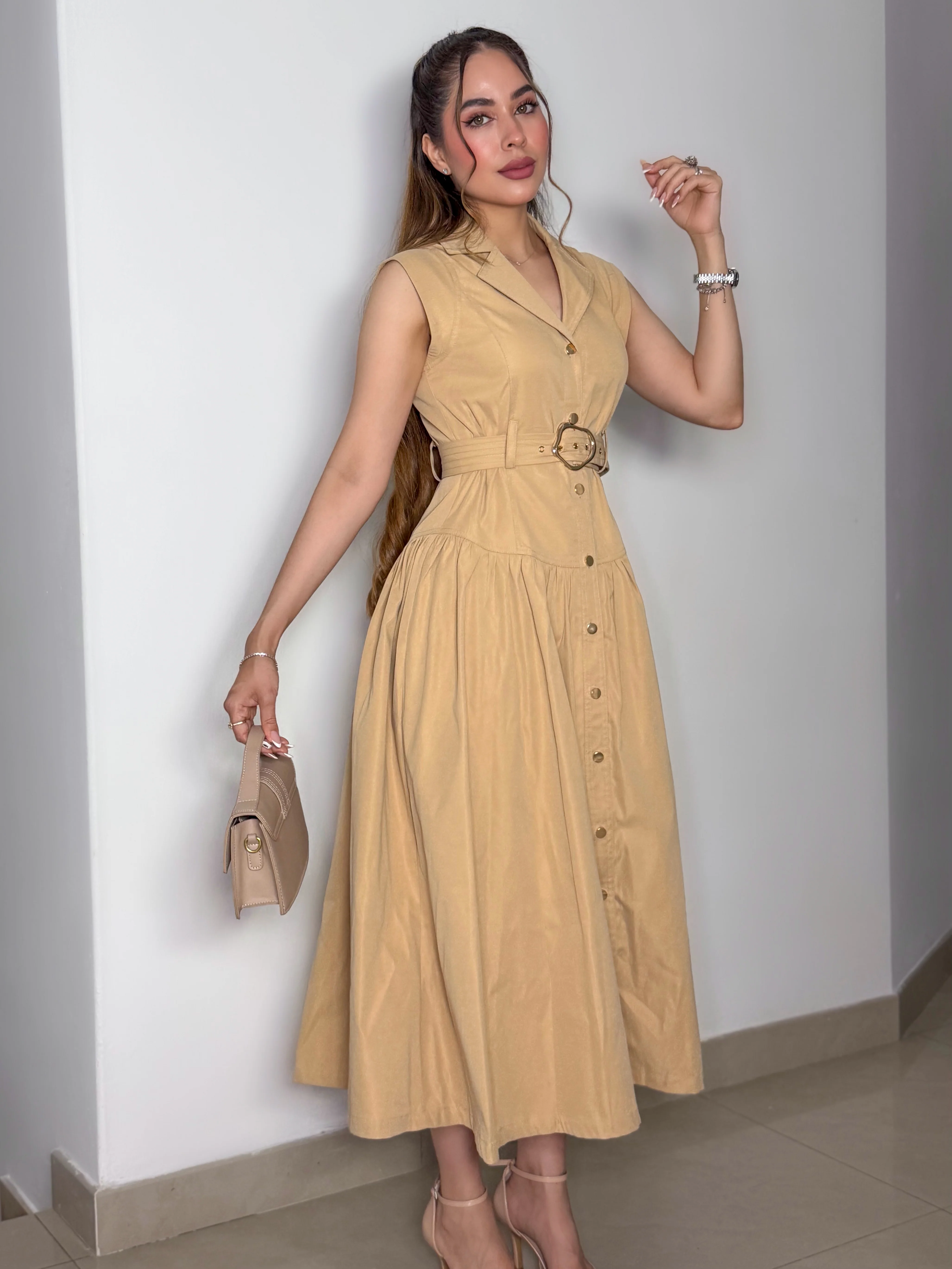 VESTIDO ALMA CAMEL - Image 2