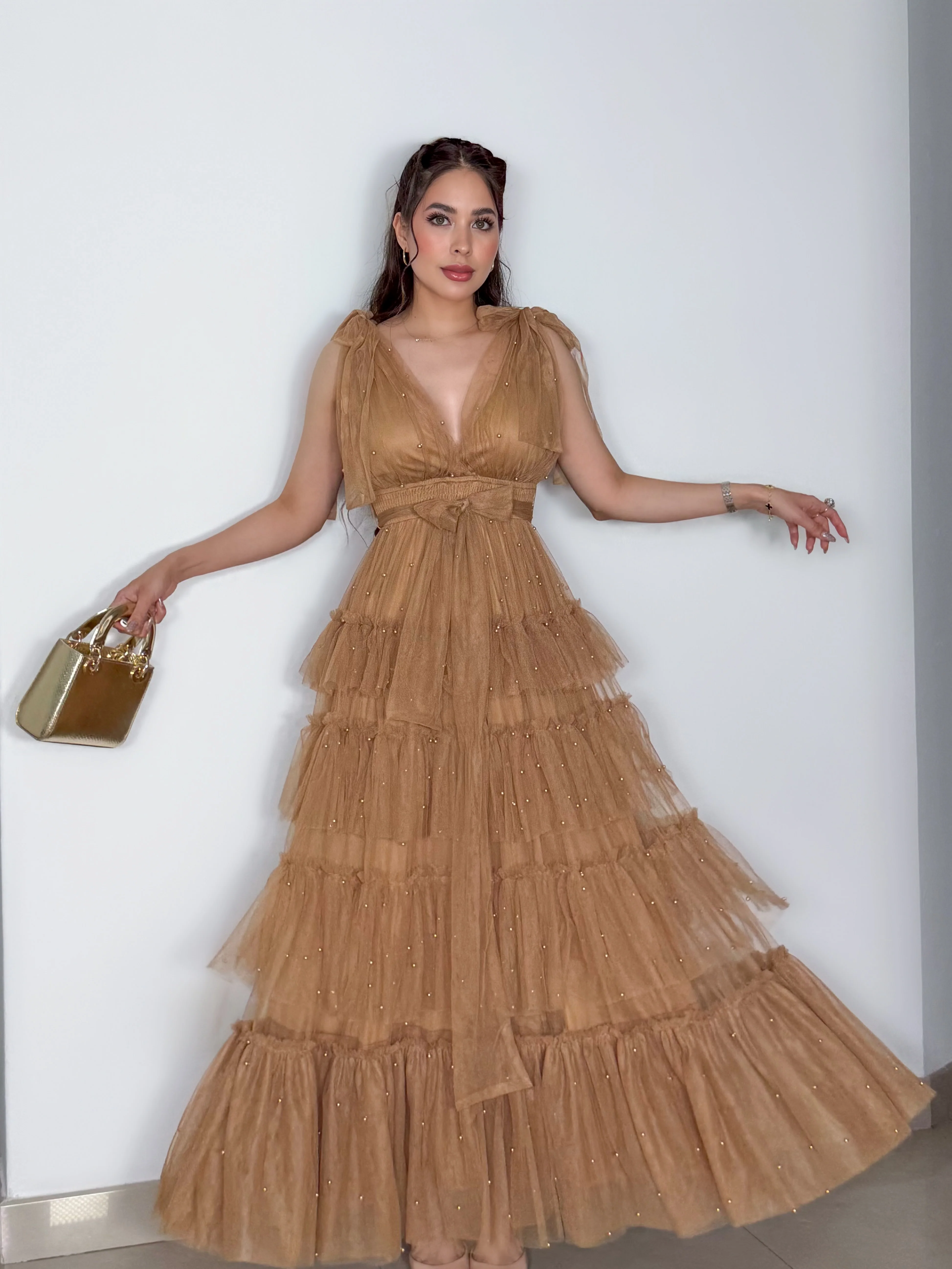 VESTIDO BELLY CAMEL