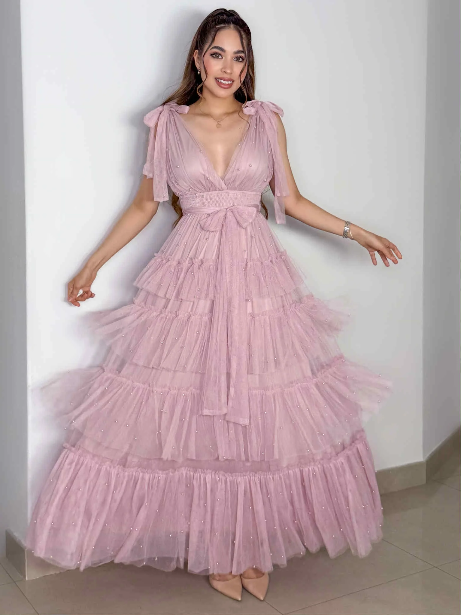 VESTIDO BELLY ROSA