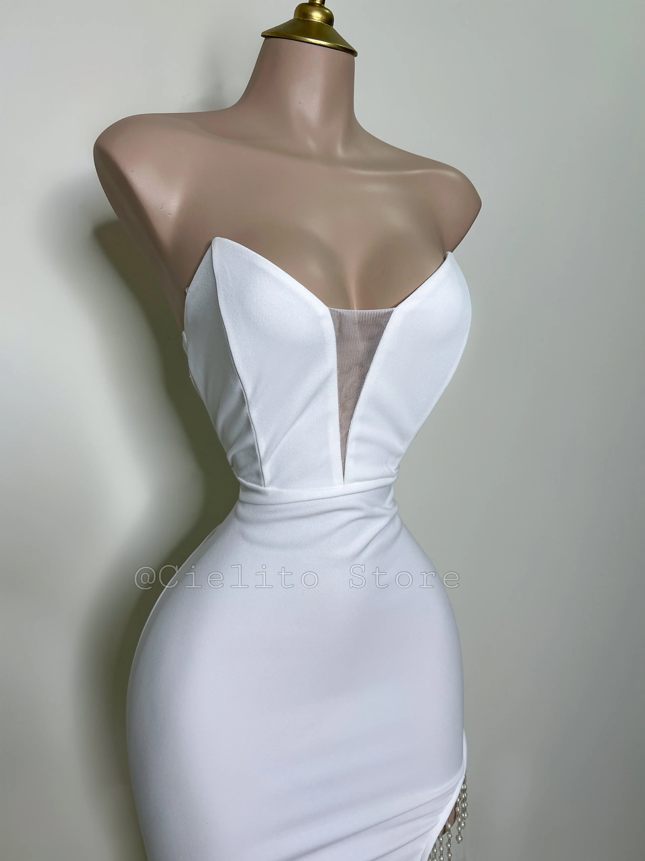 VESTIDO BLANCO CON PERLAS - Image 3